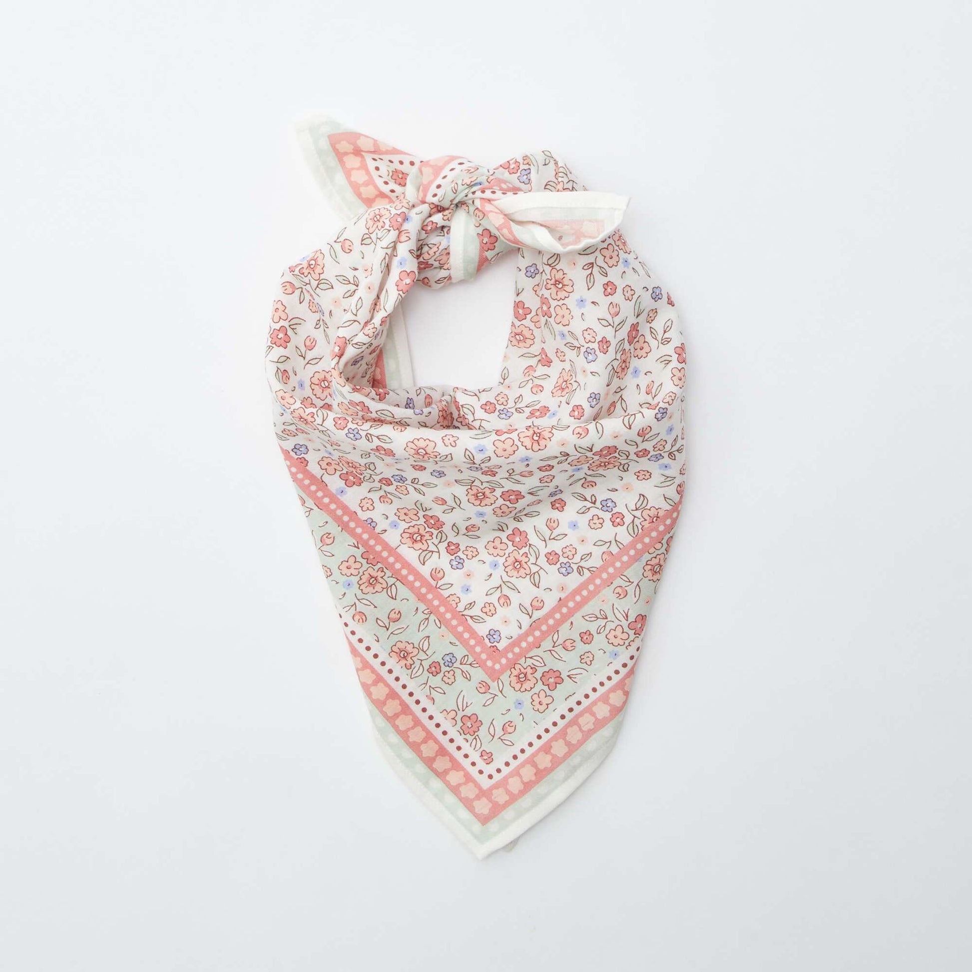 Foulard carré à imprimé BLEU