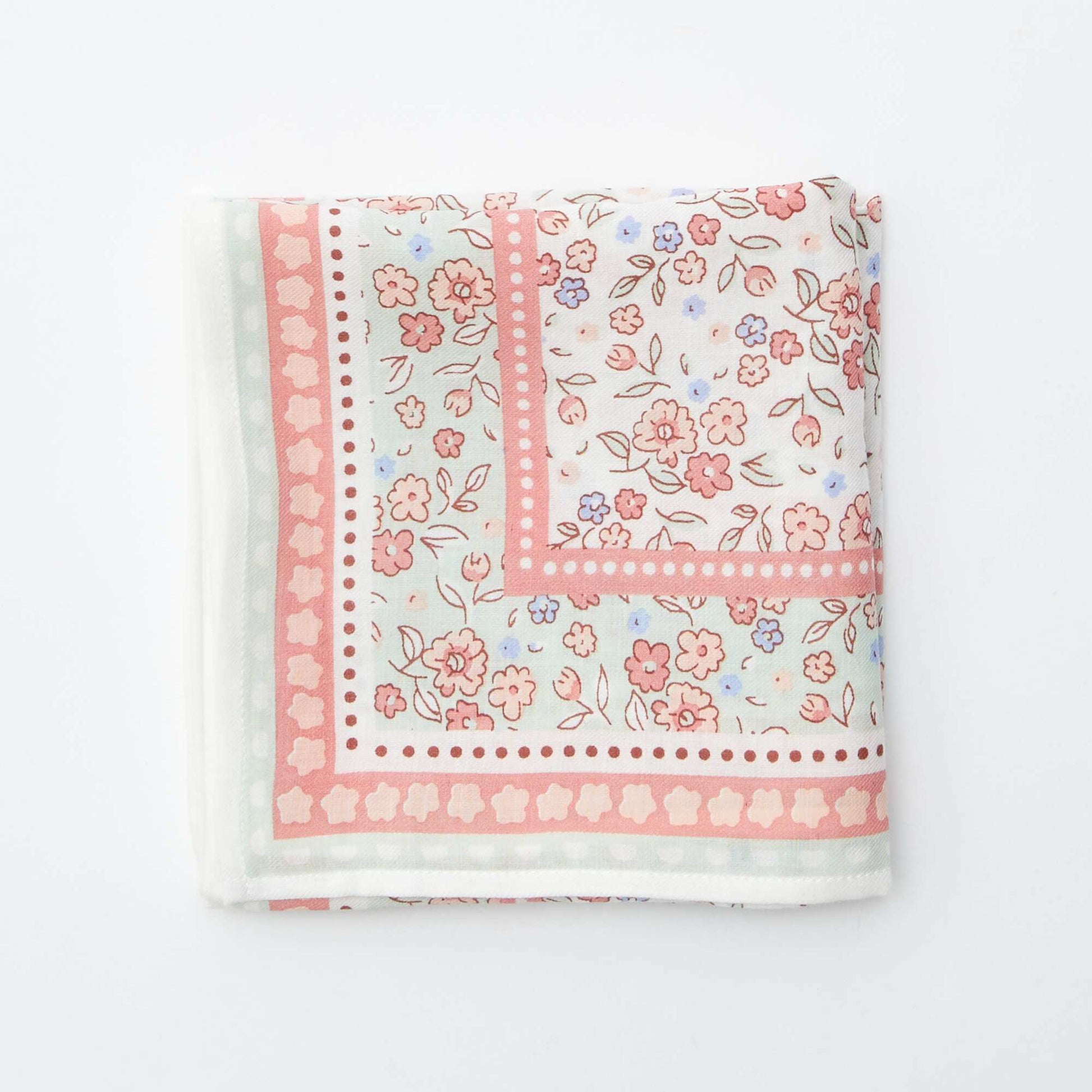 Foulard carré à imprimé BLEU