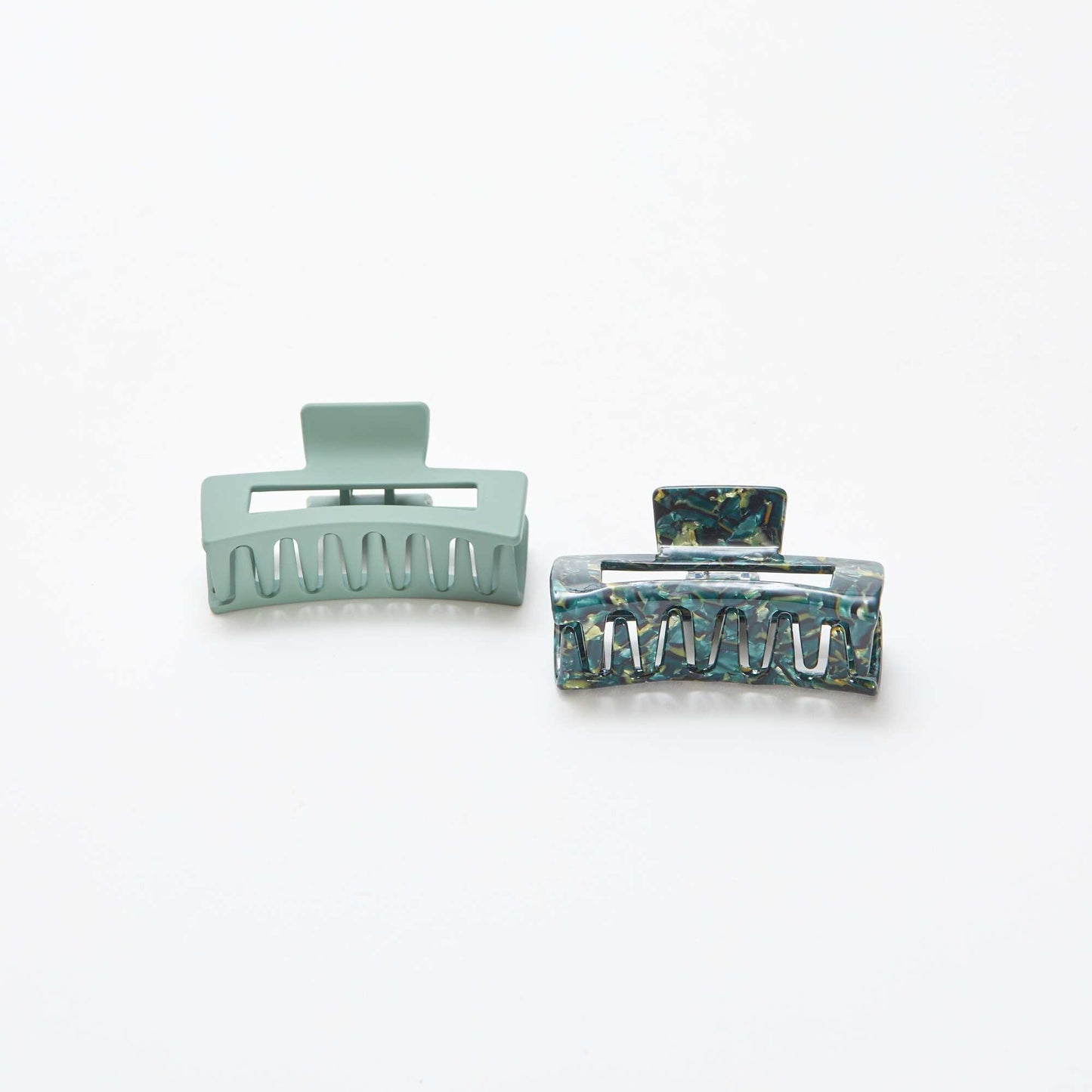 Lot de 2 pinces crabe forme rectangle VERT