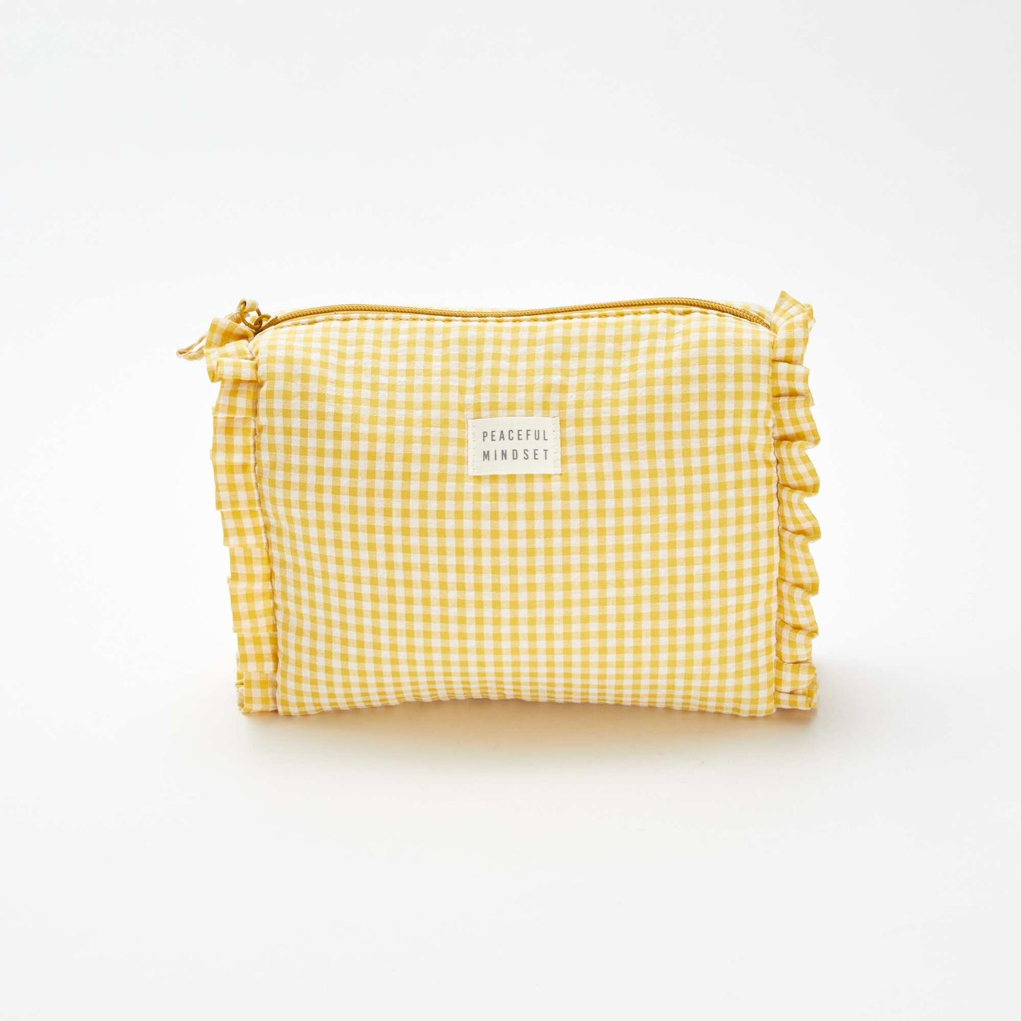 Trousse de toilettes vichy à froufrous JAUNE