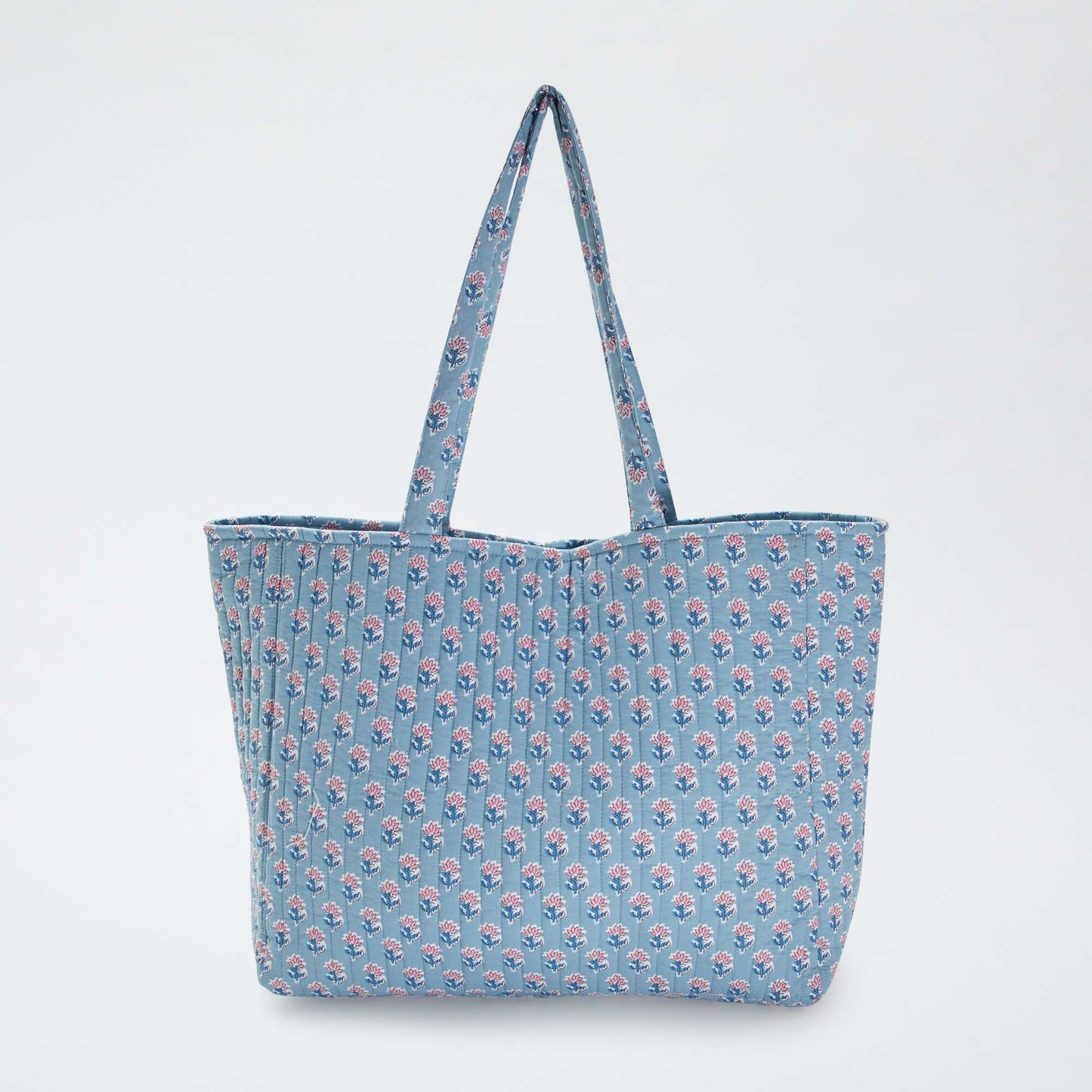 Sac cabas matelassé avec imprimé BLEU