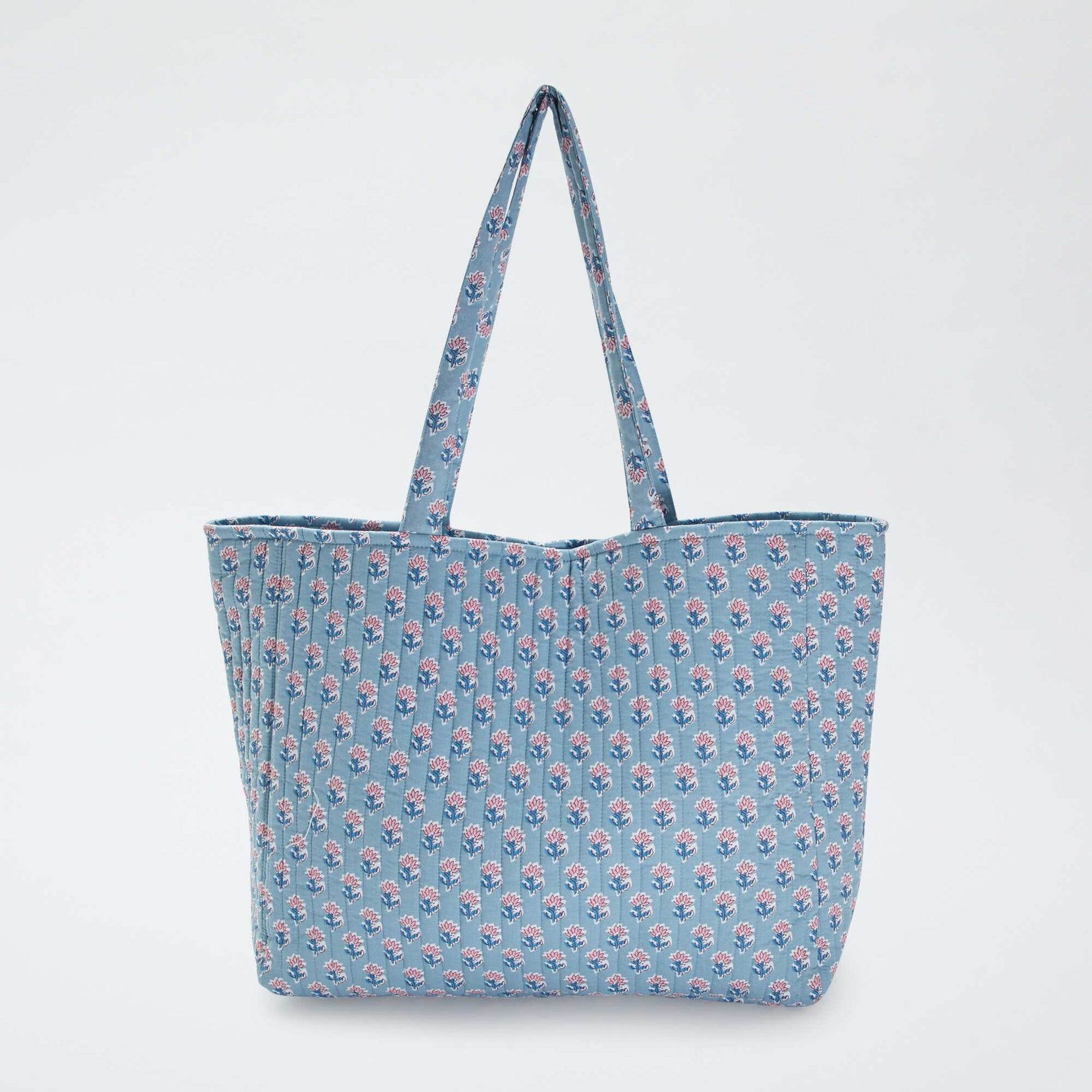 Sac cabas matelassé avec imprimé BLEU