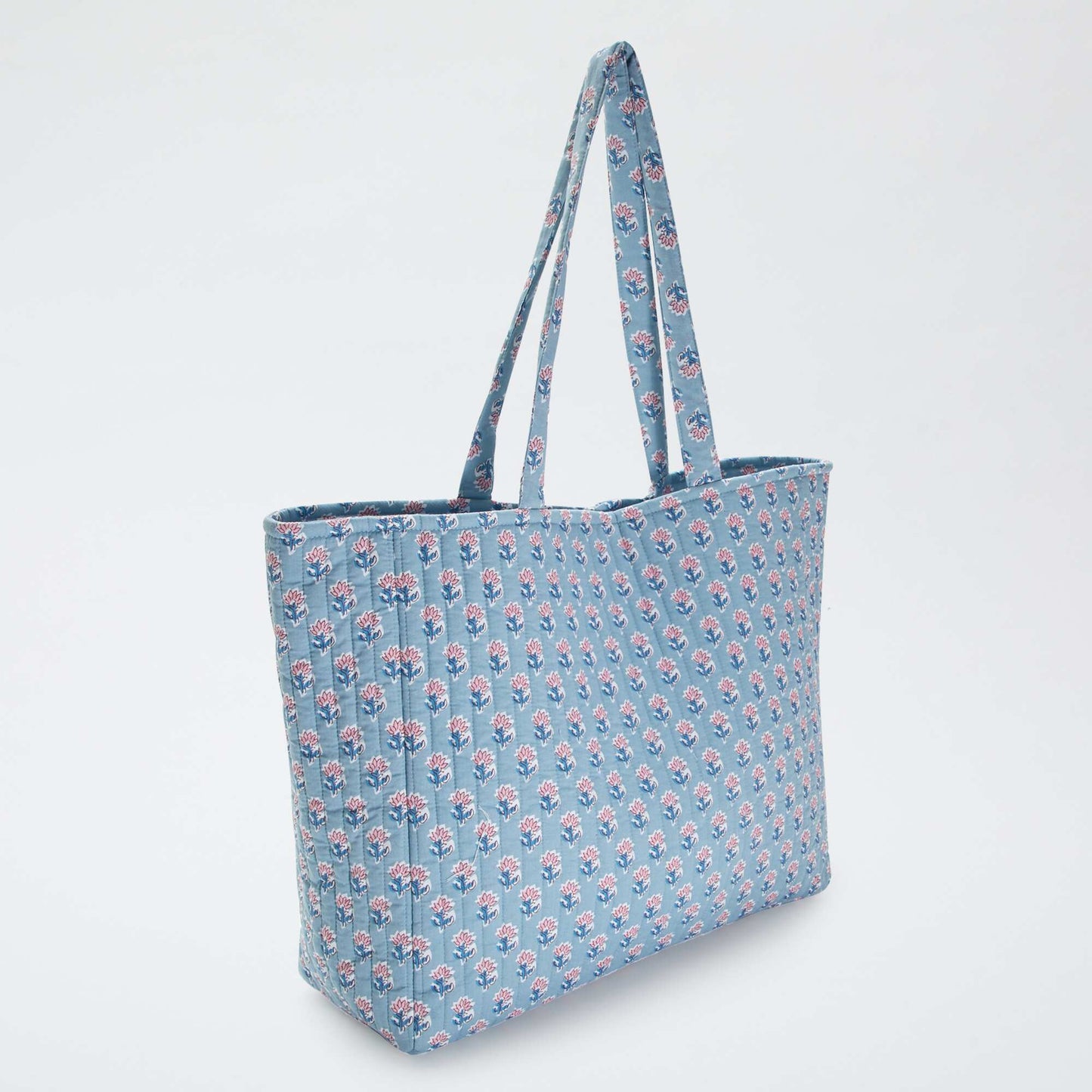 Sac cabas matelassé avec imprimé BLEU