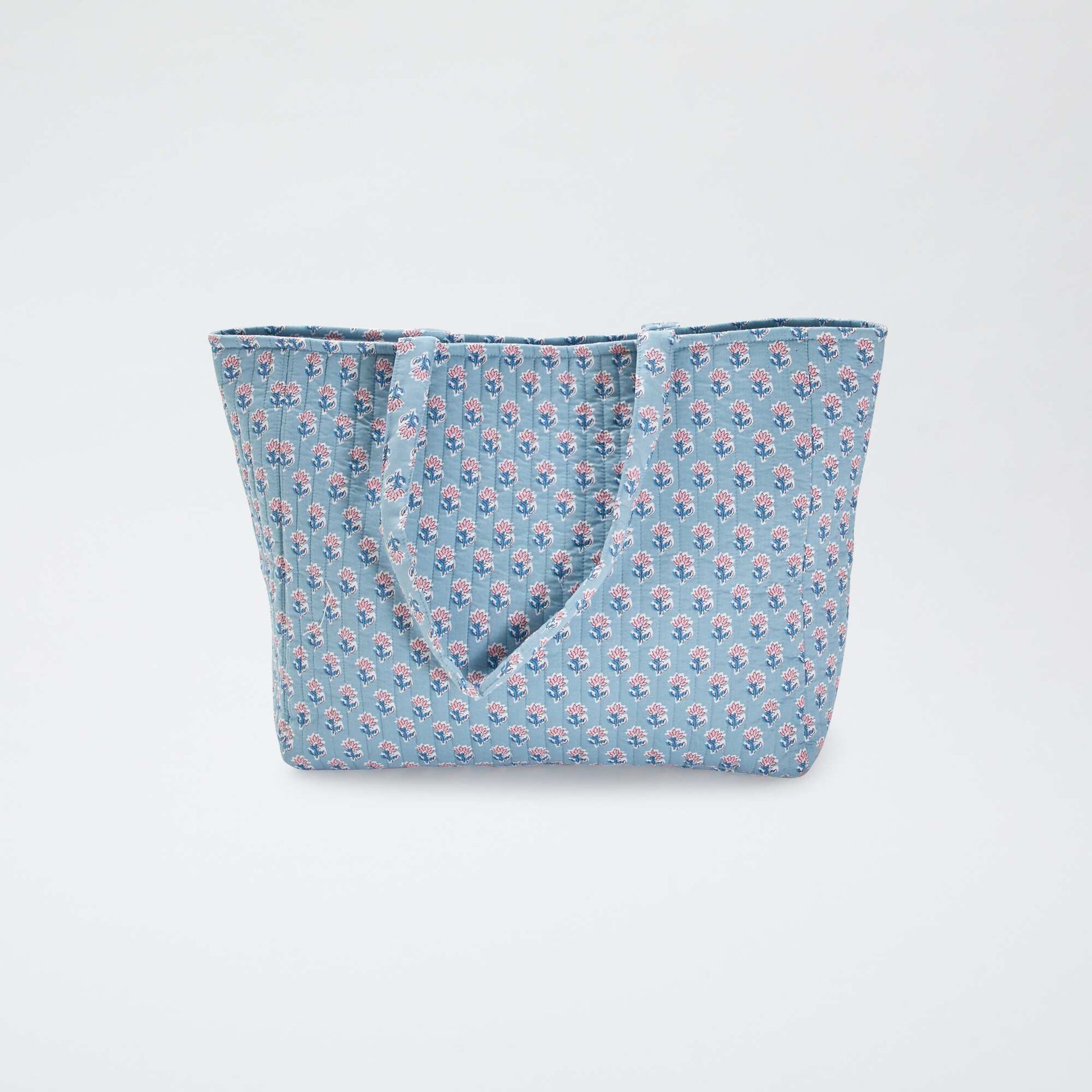Sac cabas matelassé avec imprimé BLEU