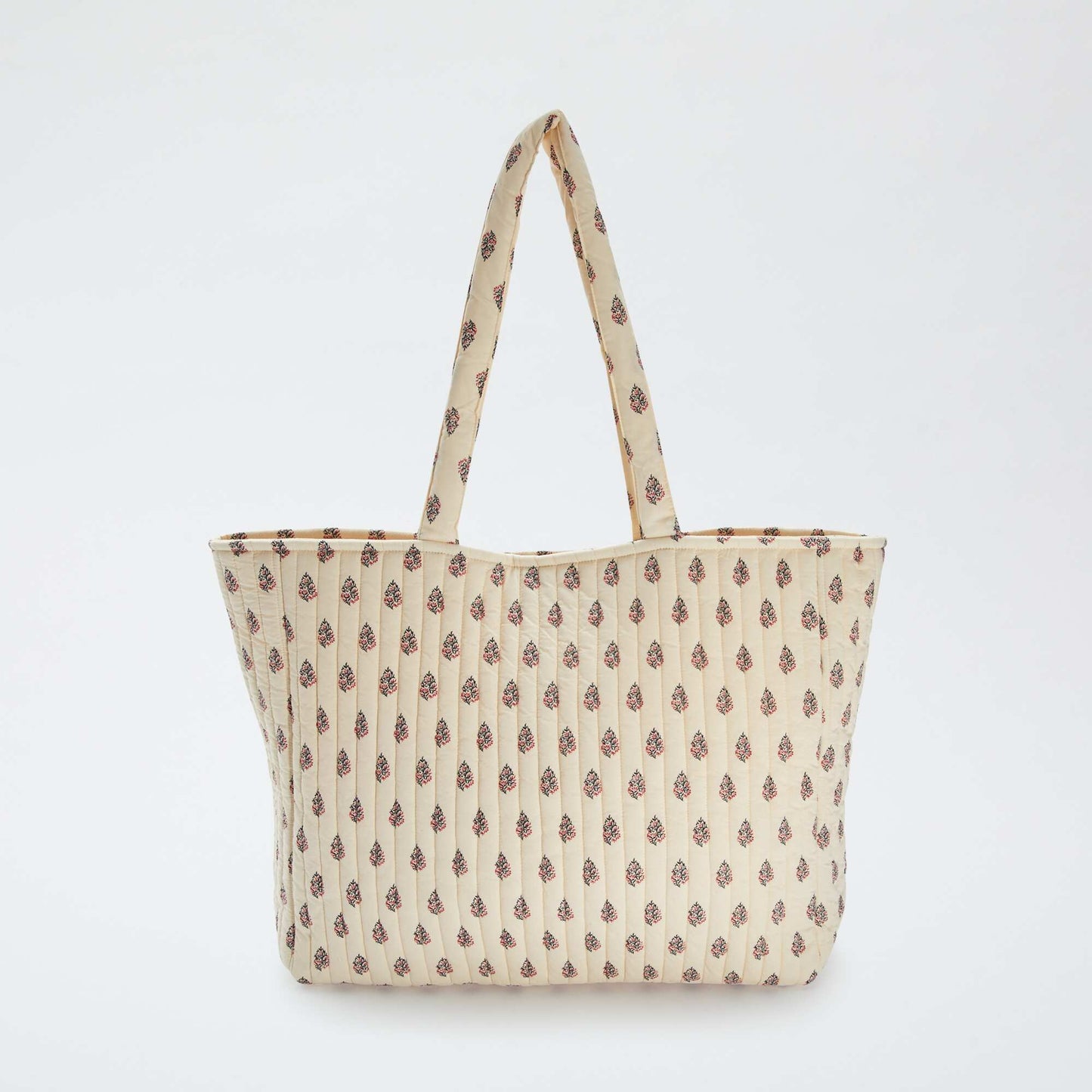 Sac cabas matelassé avec imprimé BLANC