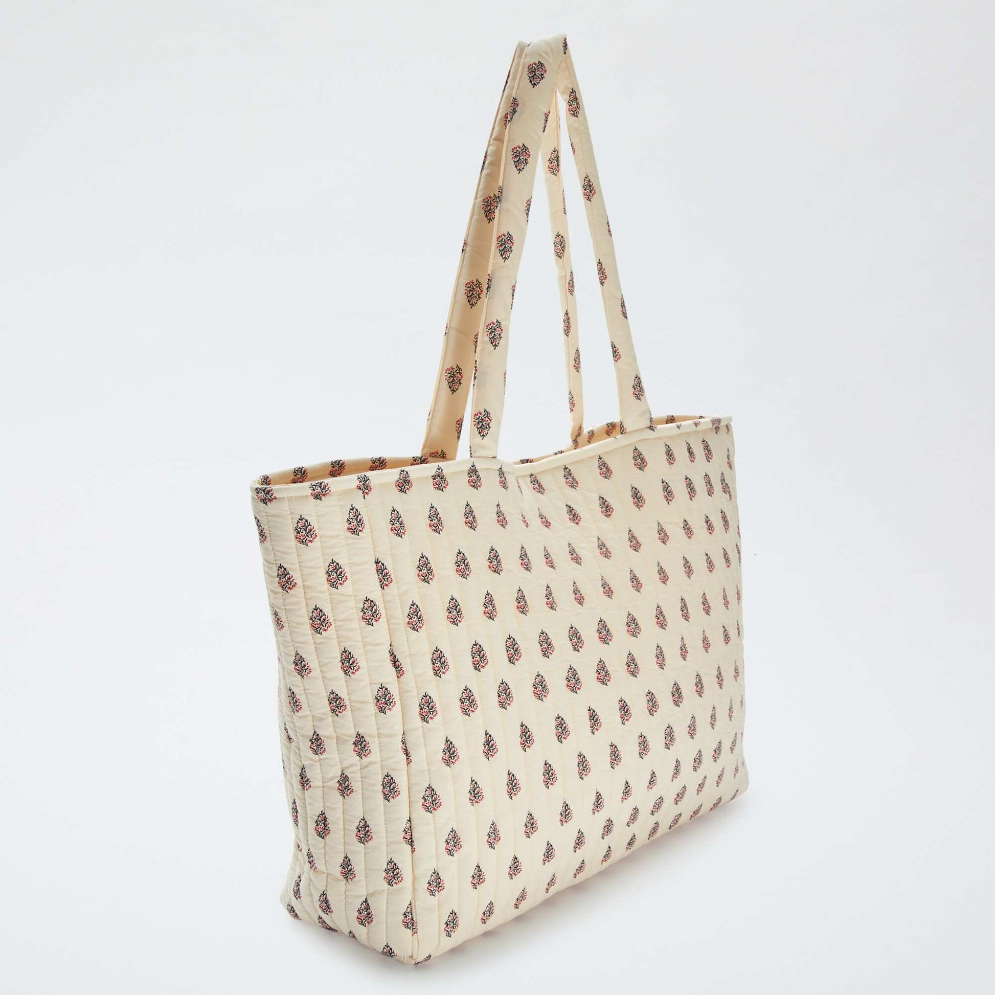 Sac cabas matelassé avec imprimé BLANC