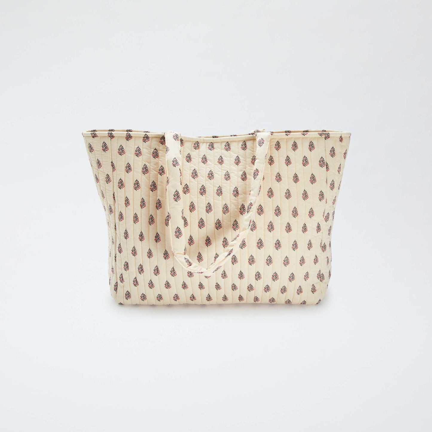 Sac cabas matelassé avec imprimé BLANC
