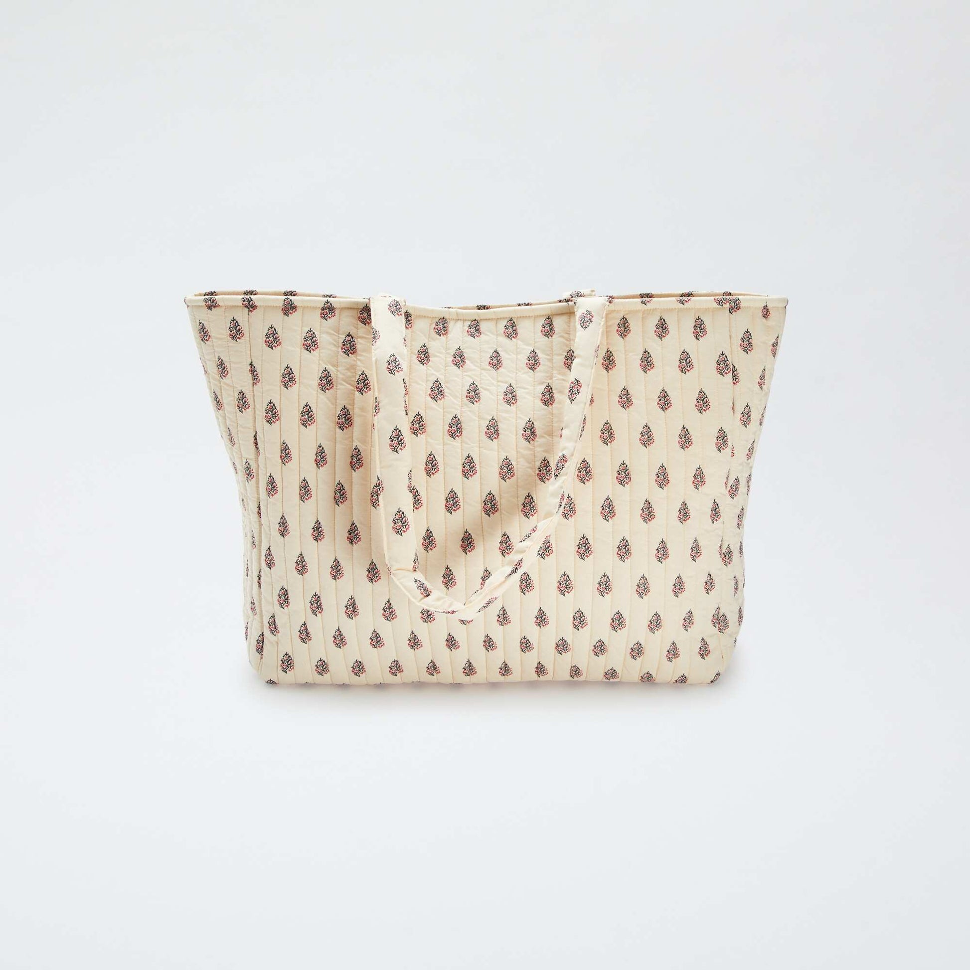 Sac cabas matelassé avec imprimé BLANC