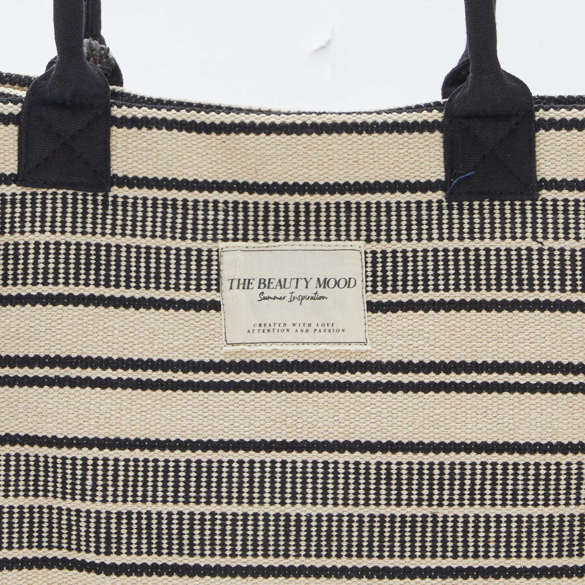 Sac cabas à imprimé rayures NOIR