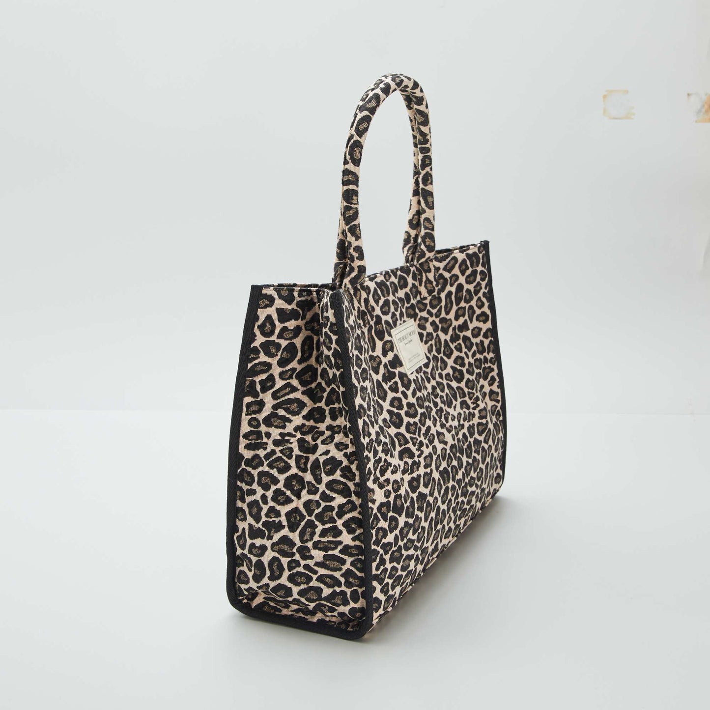 Sac cabas imprimé 'léopard' MARRON