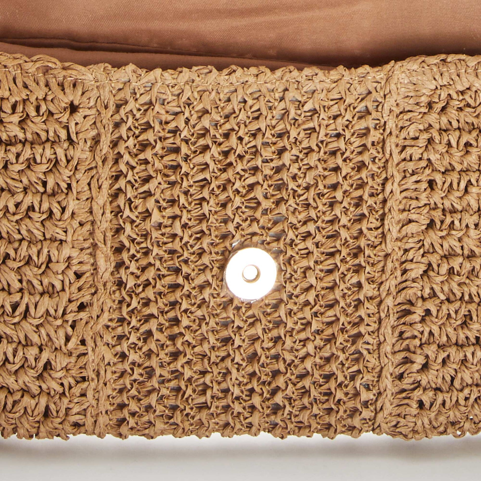 Pochette en raphia avec bandoulière BEIGE