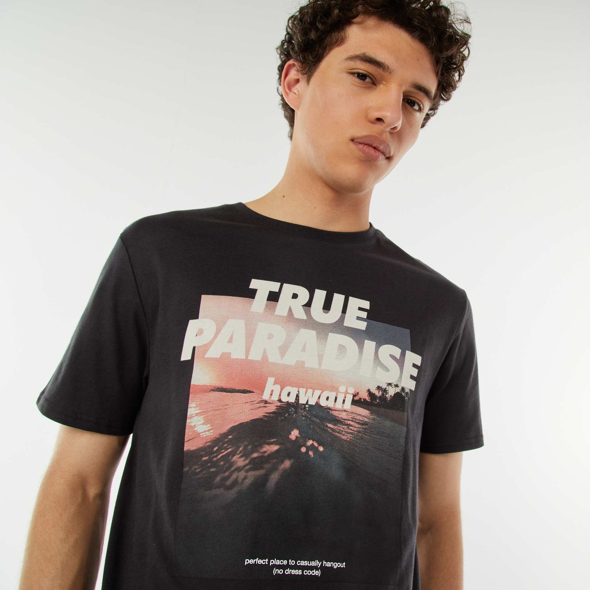 Tee-shirt imprimé à messages GRIS