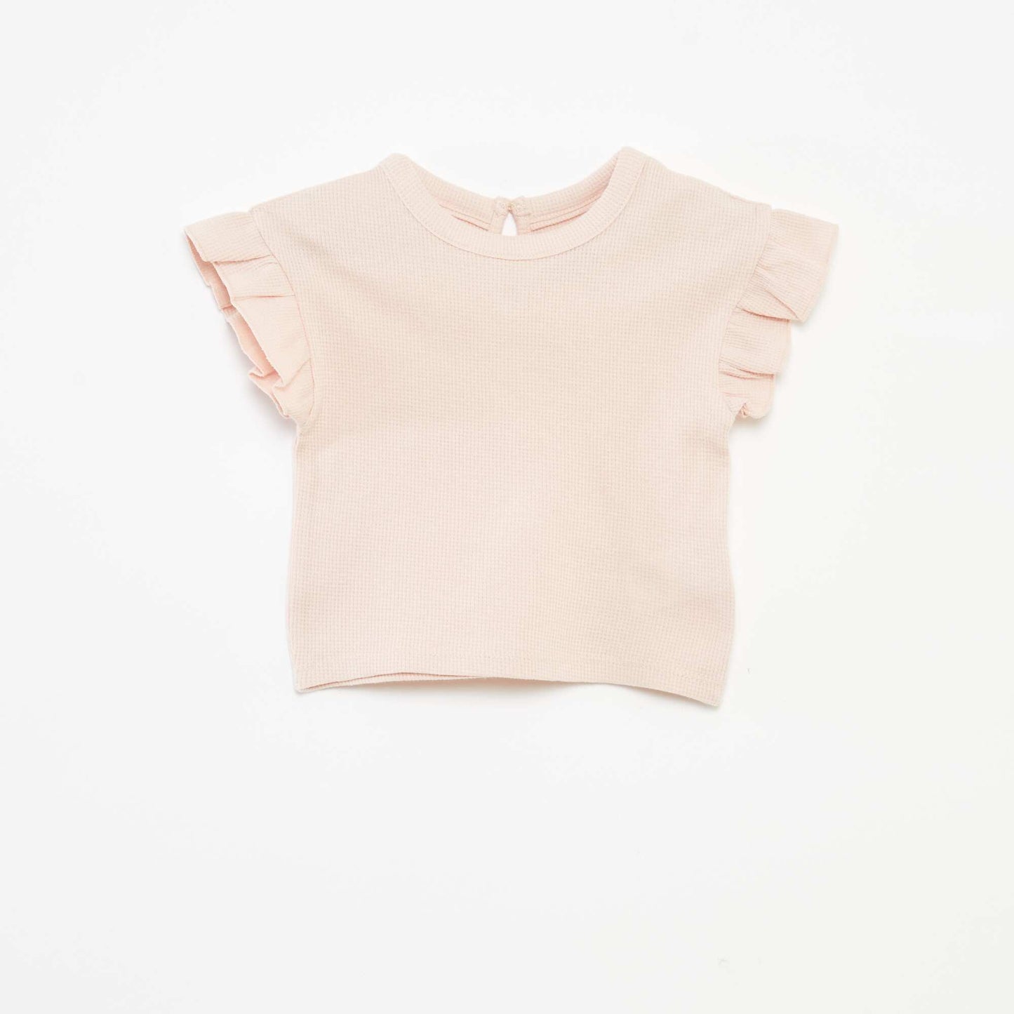 Ensemble t-shirt + short + bob en maille gaufrée - 3 pièces ROSE