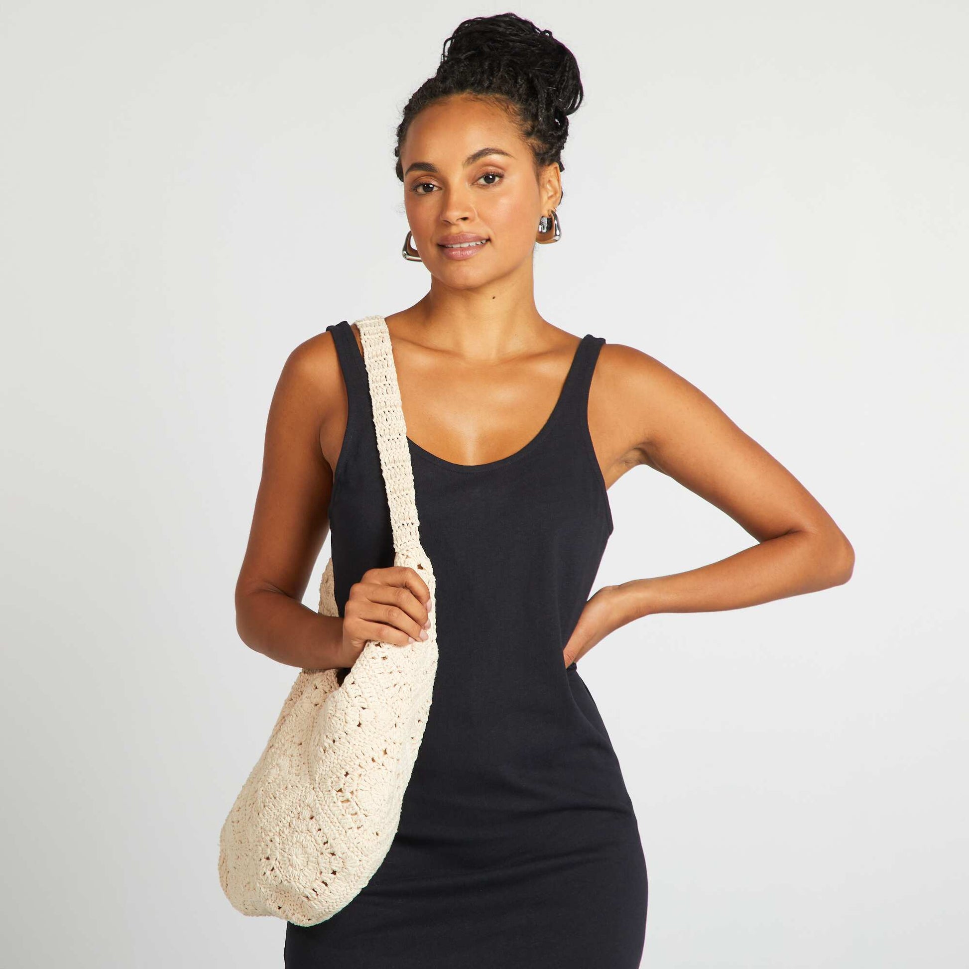 Sac en macrame casual BLANC