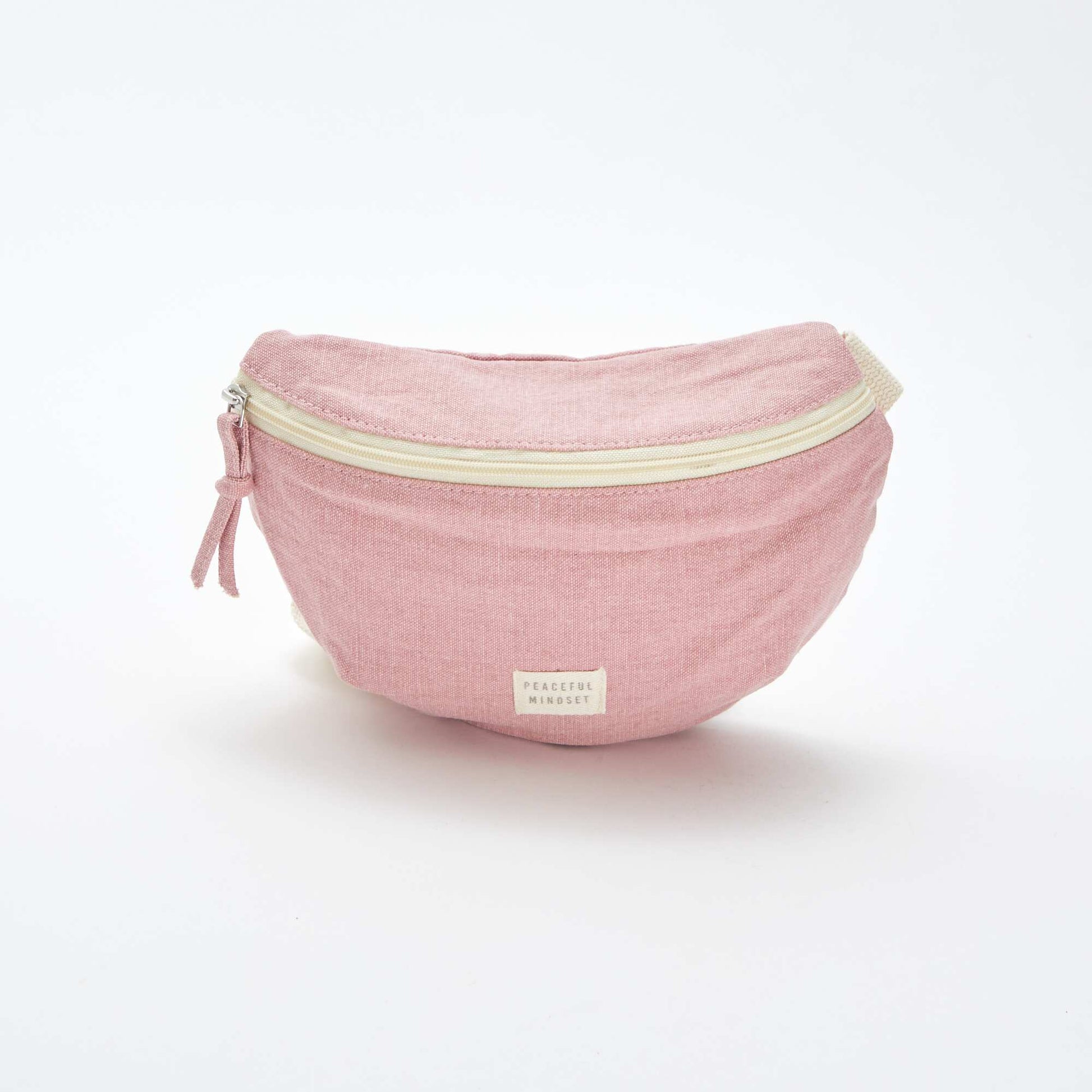 Grand sac banane avec étiquette tissée ROSE