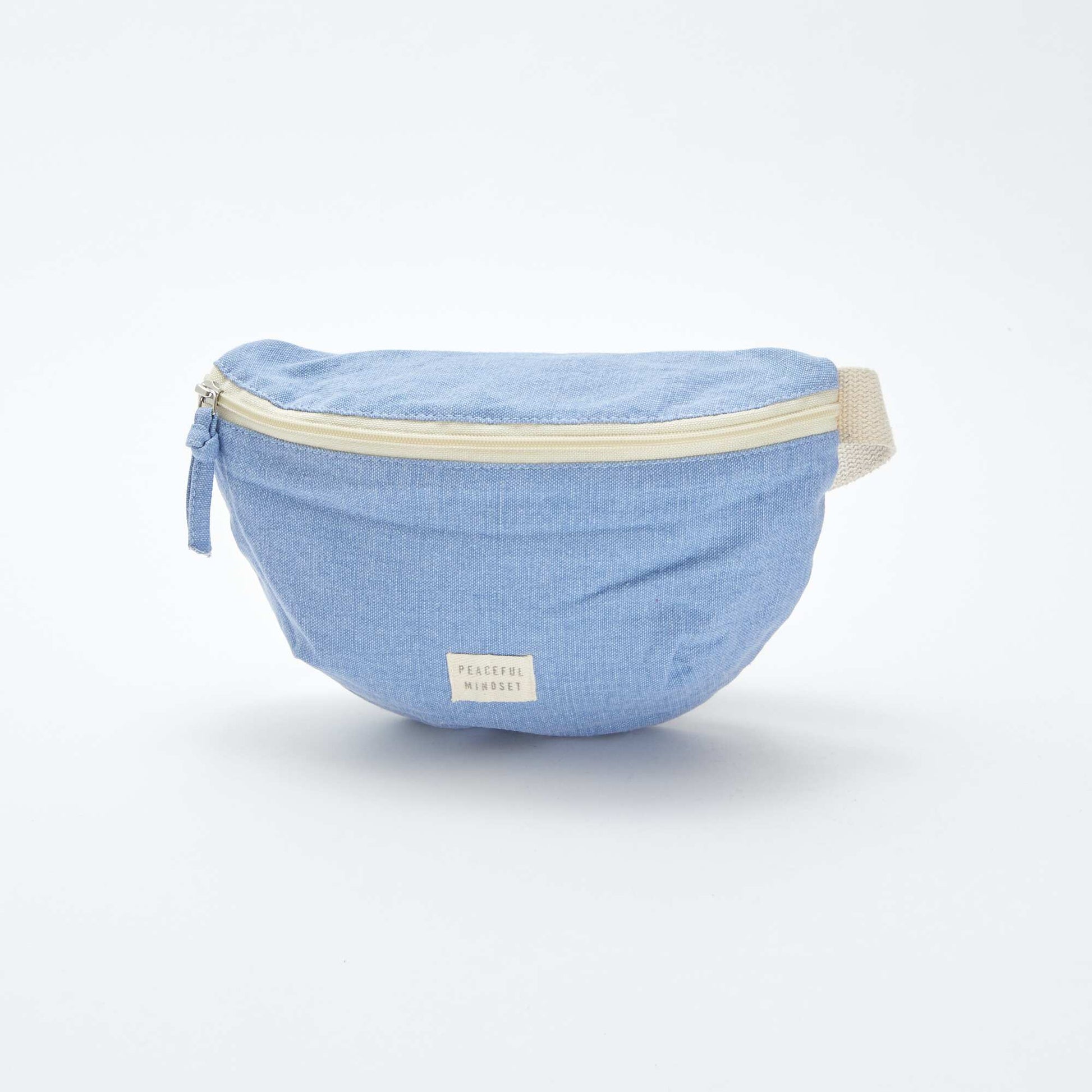 Grand sac banane avec étiquette tissée BLEU