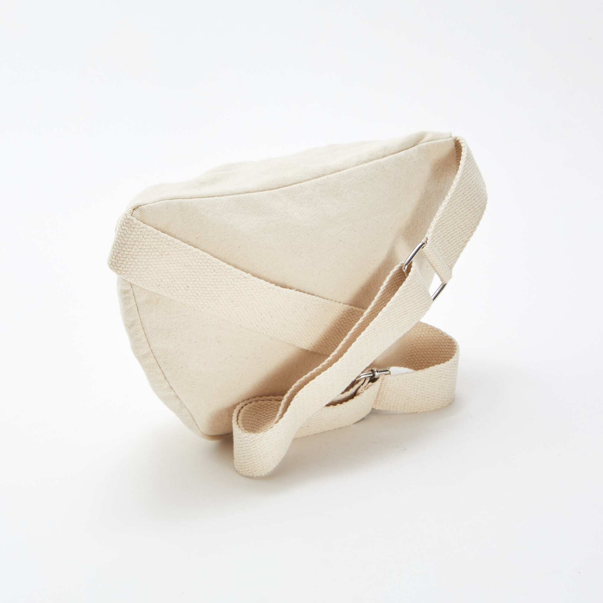Grand sac banane avec étiquette tissée BEIGE