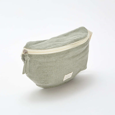 Grand sac banane avec étiquette tissée KAKI
