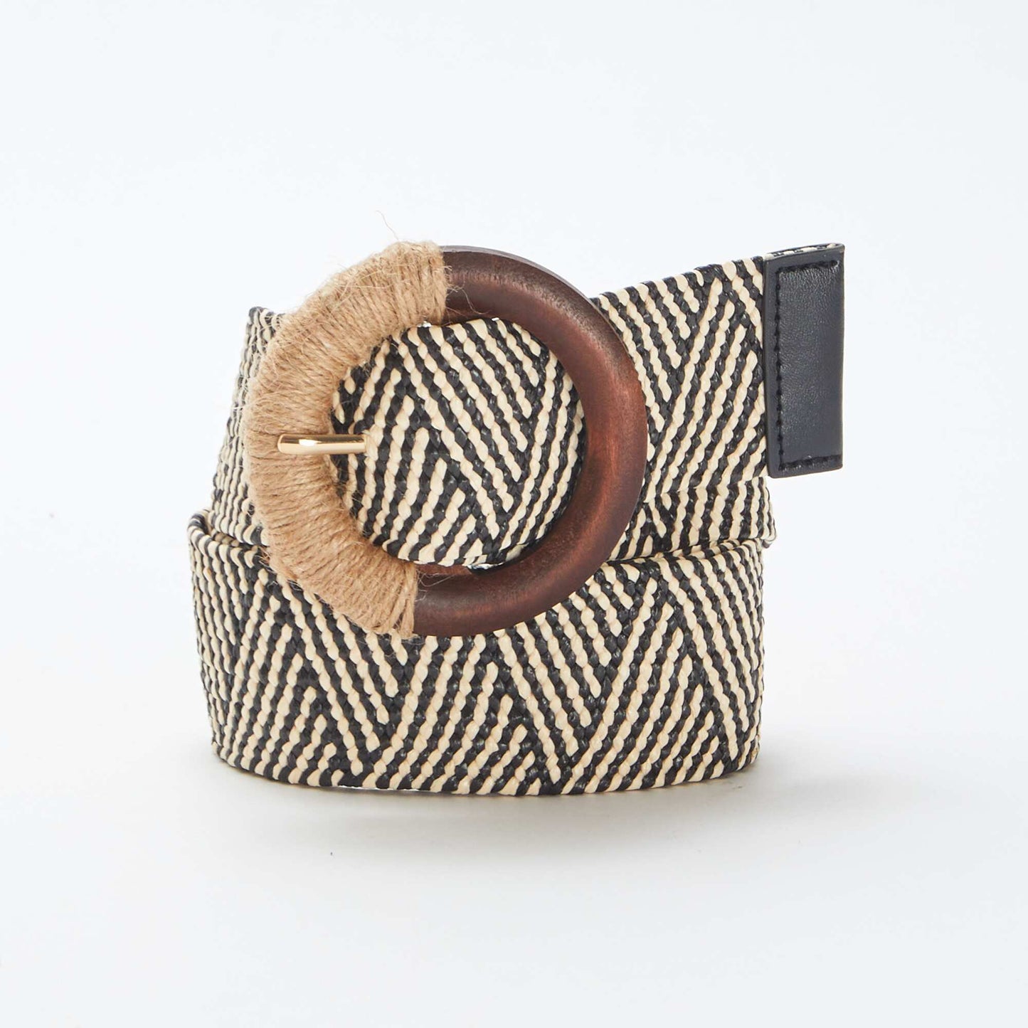 Ceinture bicolore effet tressé NOIR