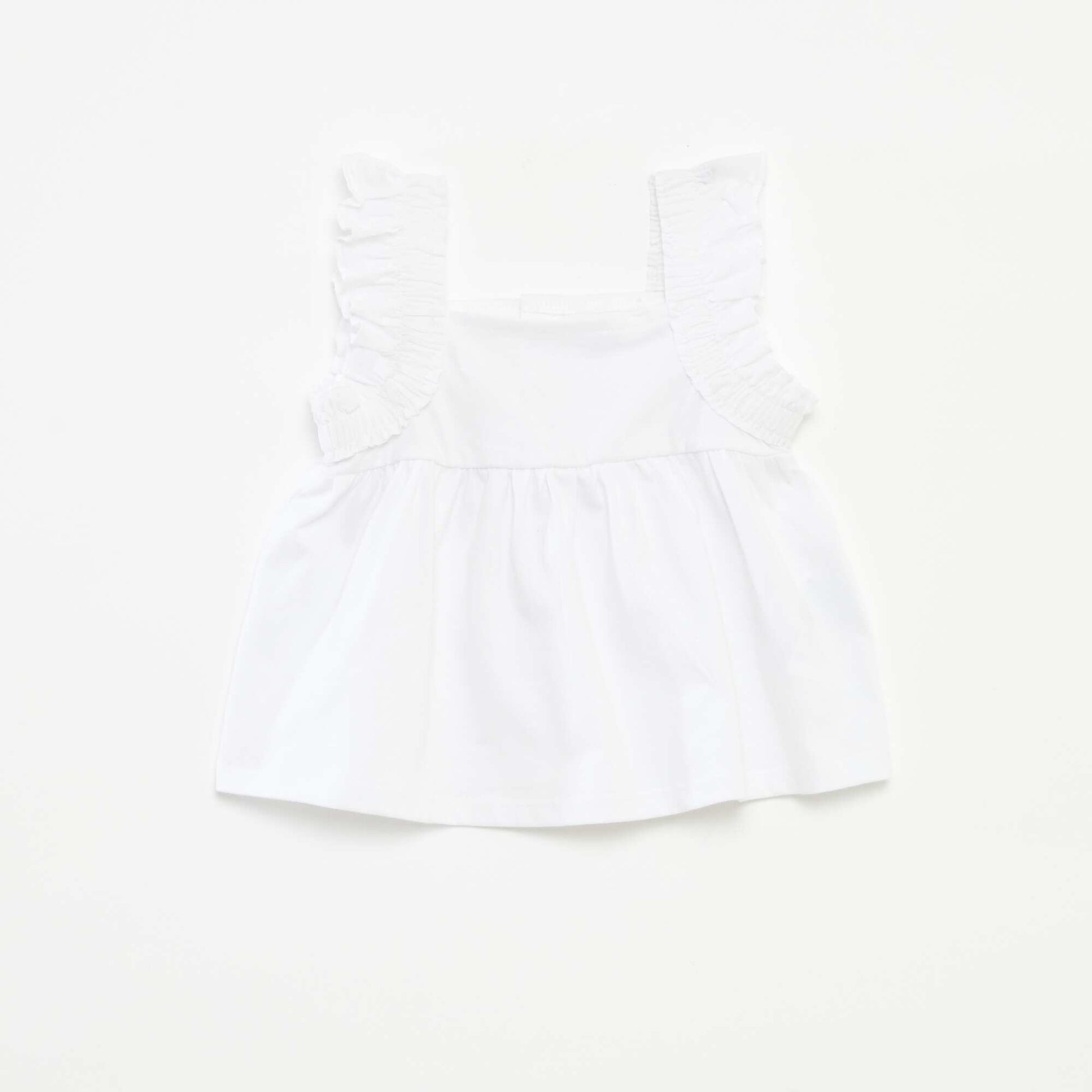 Top sans manches avec volants BLANC
