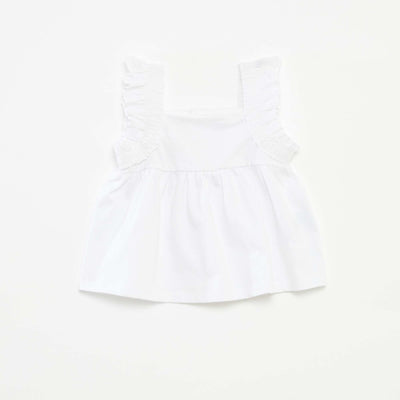 Top sans manches avec volants BLANC