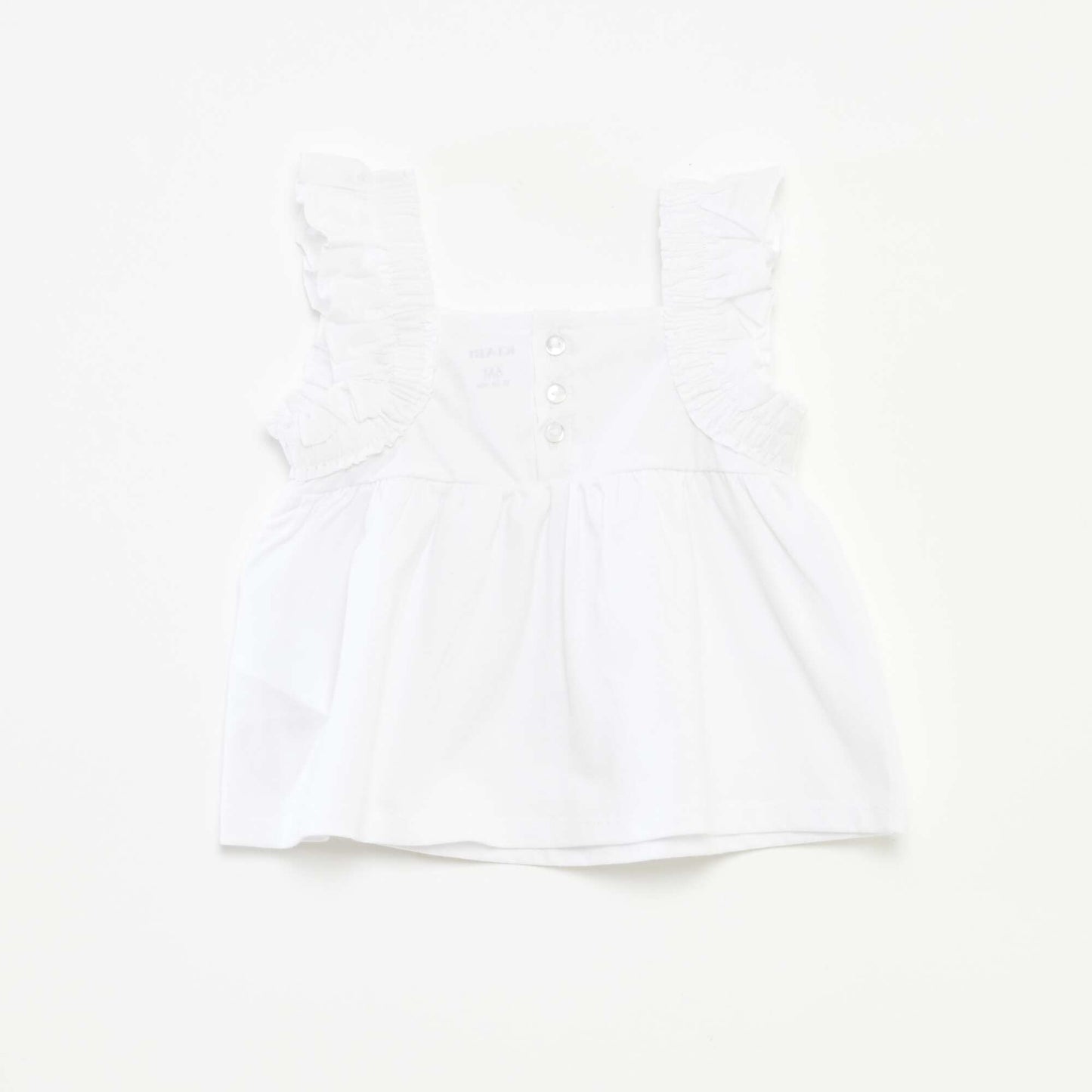 Top sans manches avec volants BLANC