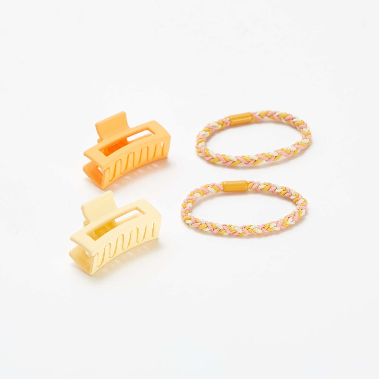 Lot de 2 élastiques + 2 pinces JAUNE