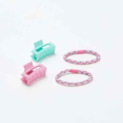 Lot de 2 élastiques + 2 pinces ROSE