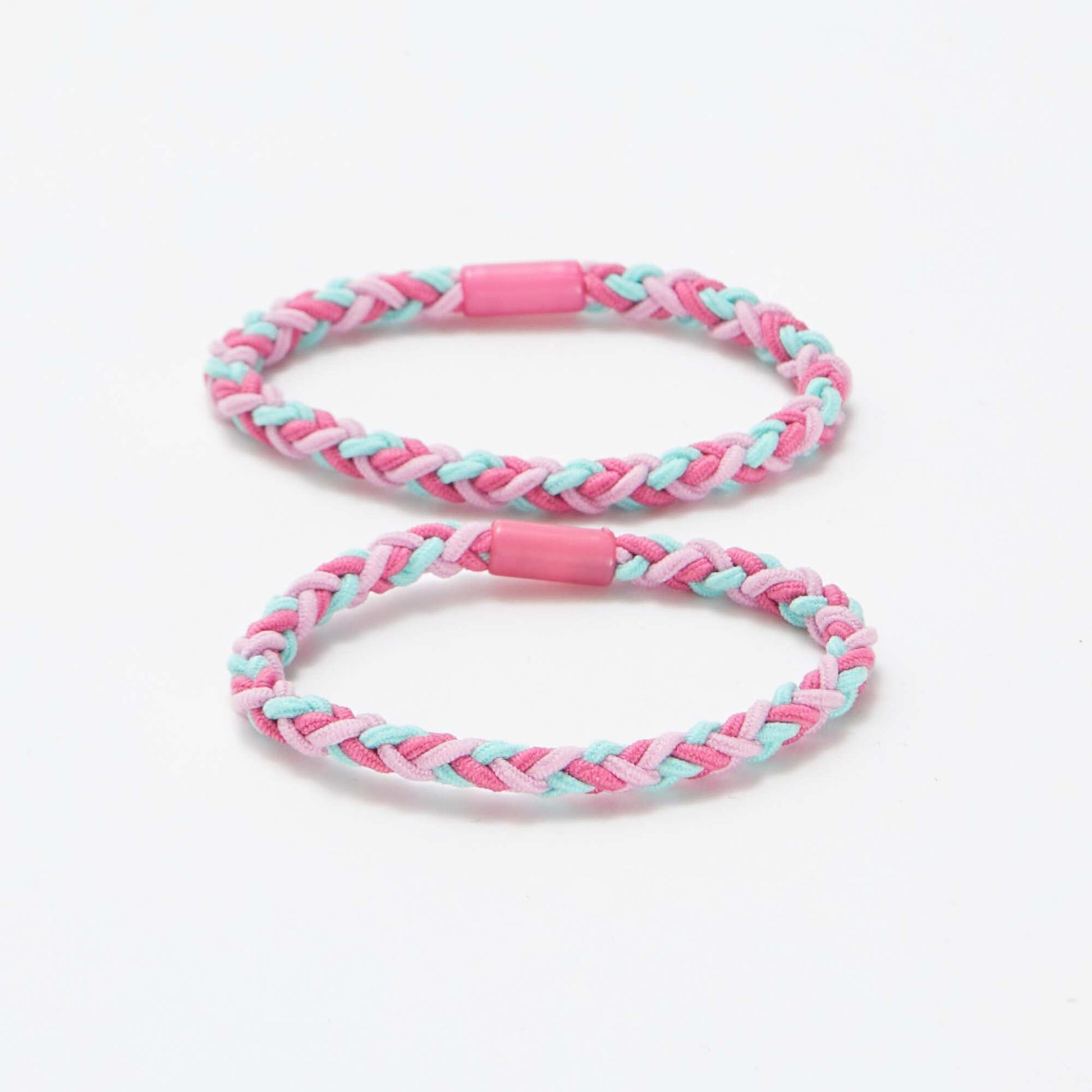 Lot de 2 élastiques + 2 pinces ROSE