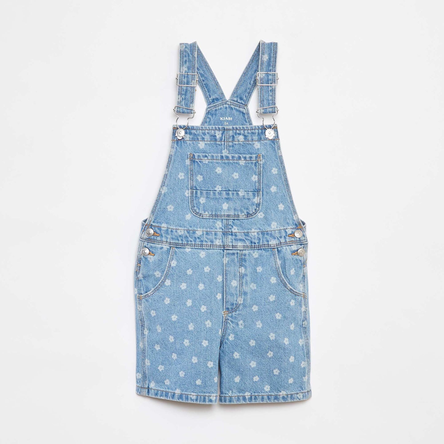 Salopette short en jean  avec poche poitrine BLEU