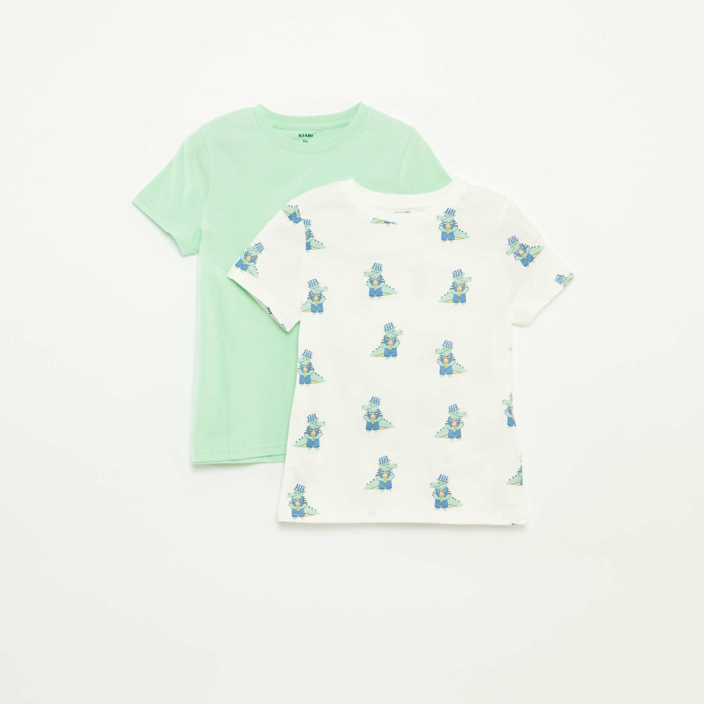 Lot de 2 t-shirts à manches courtes et col rond BLANC