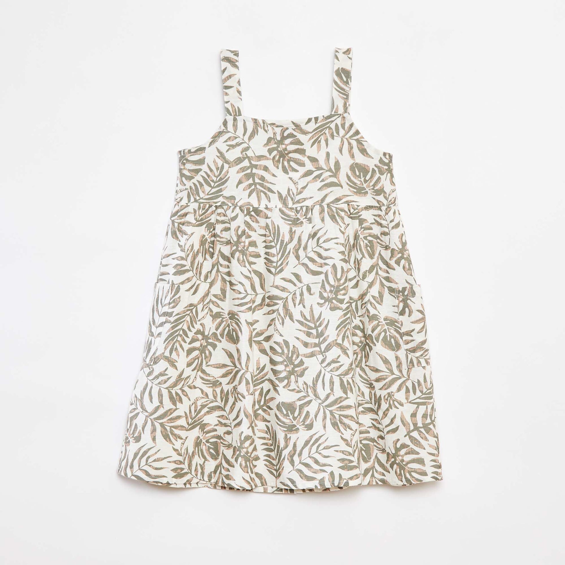 Robe en lin mélangé à ouverture boutonnée BLANC