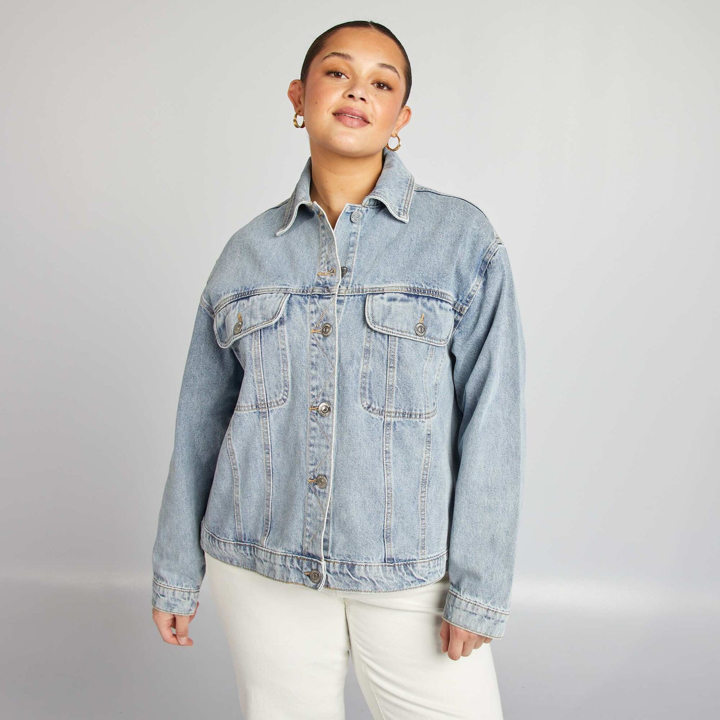 Veste en jean à manches longues BLEU