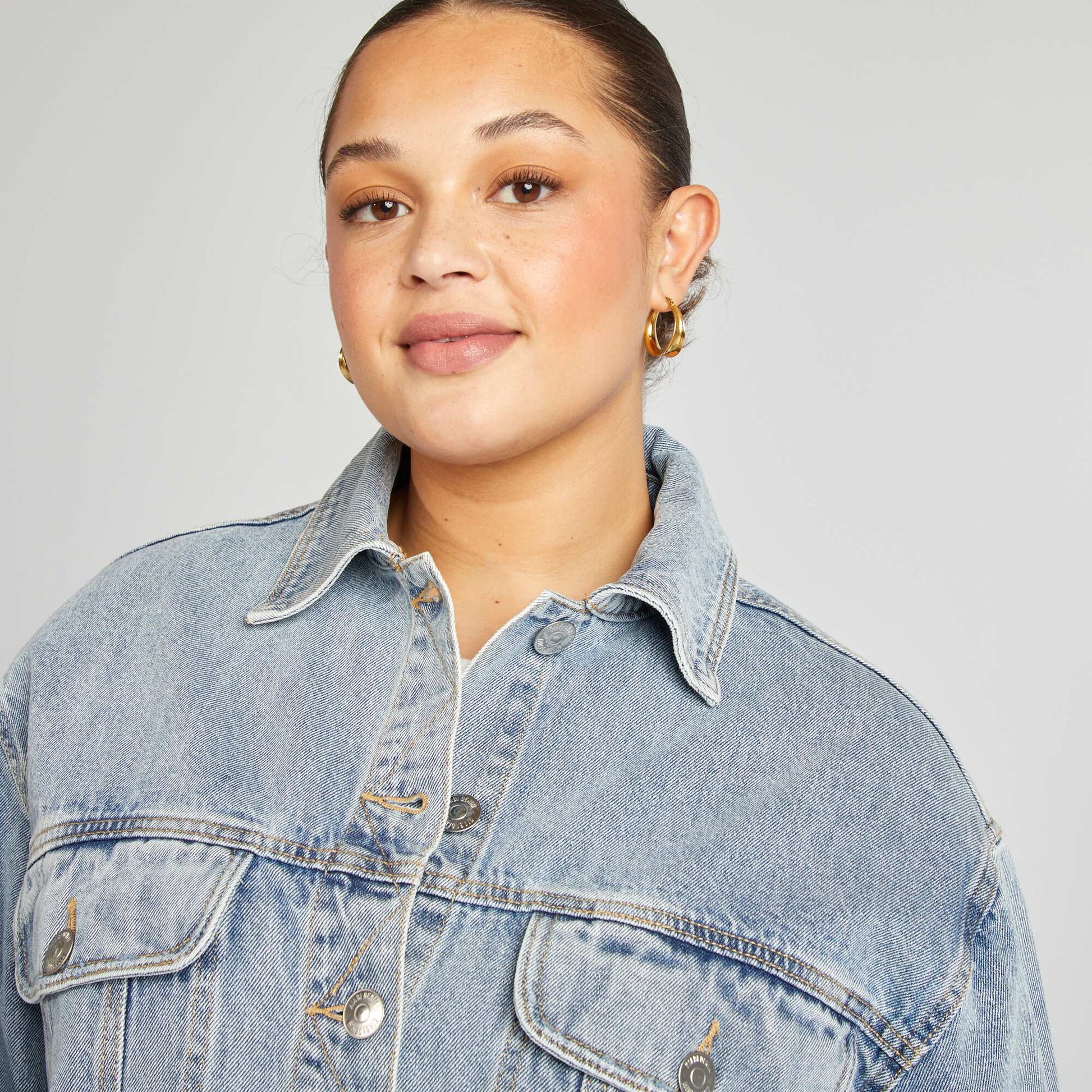 Veste en jean à manches longues BLEU