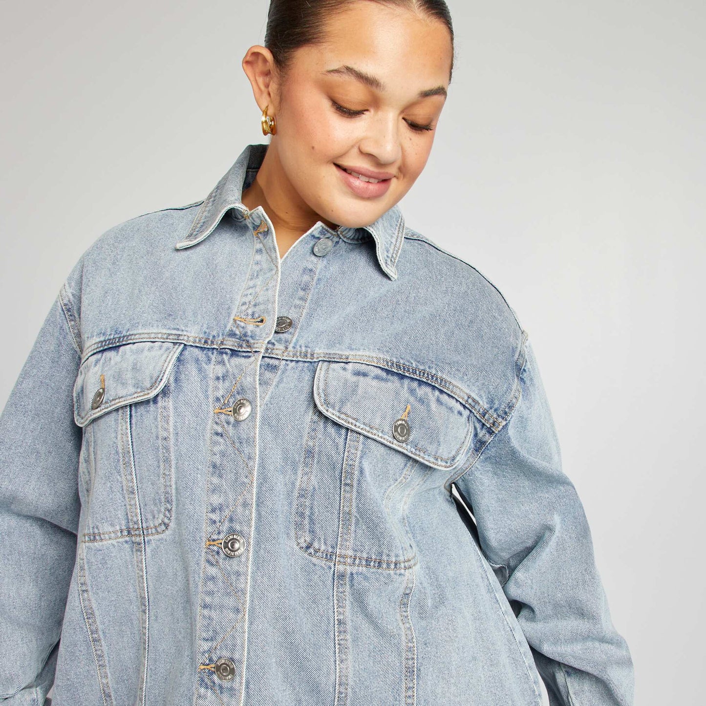 Veste en jean à manches longues BLEU