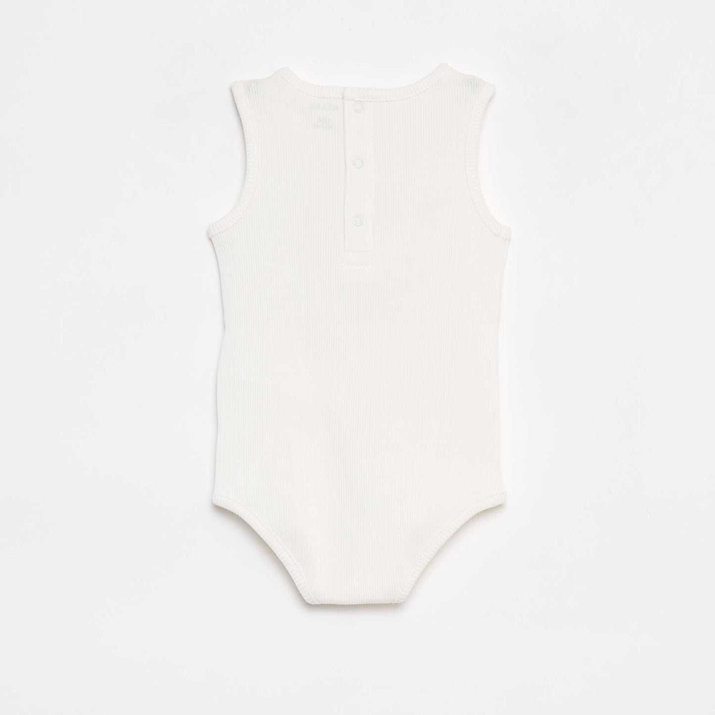 Body sans manches côtelé et brodé BLANC