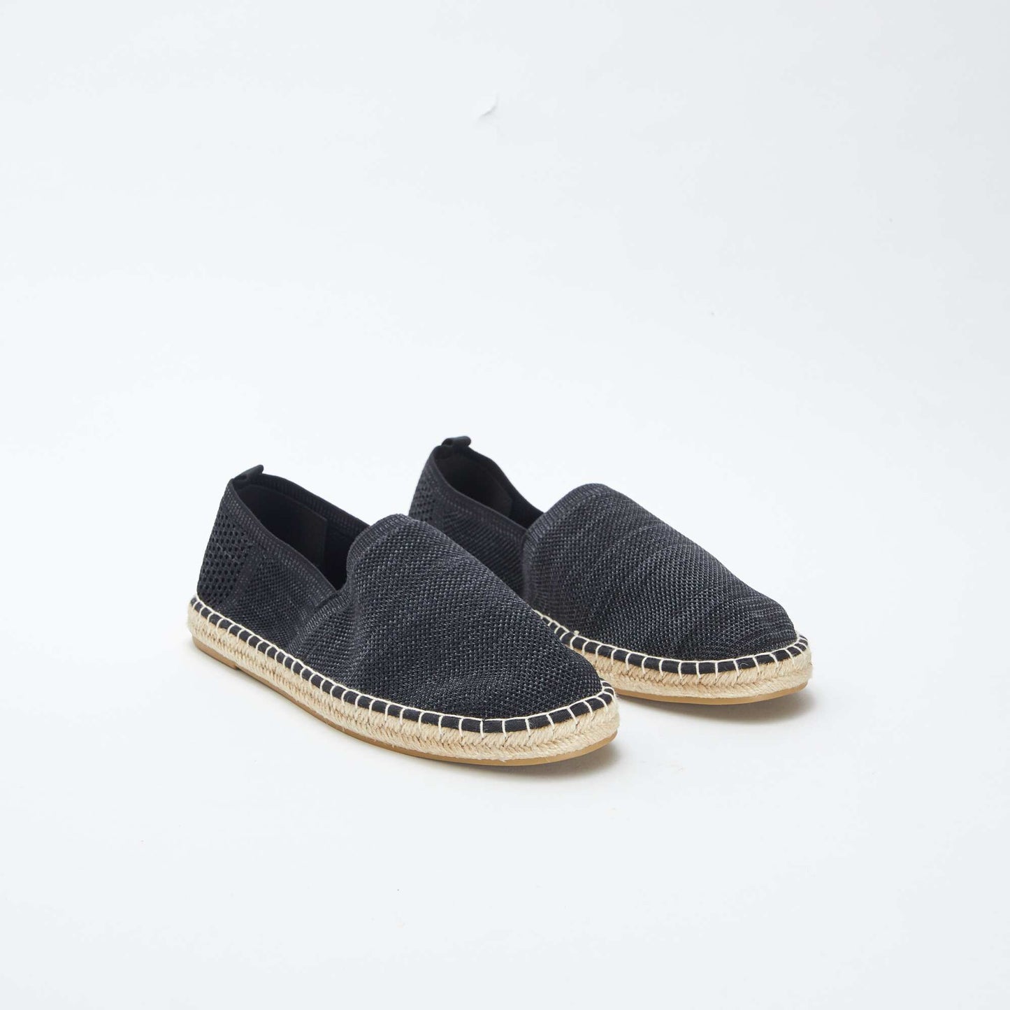 Espadrilles en matière textile fantaisie NOIR