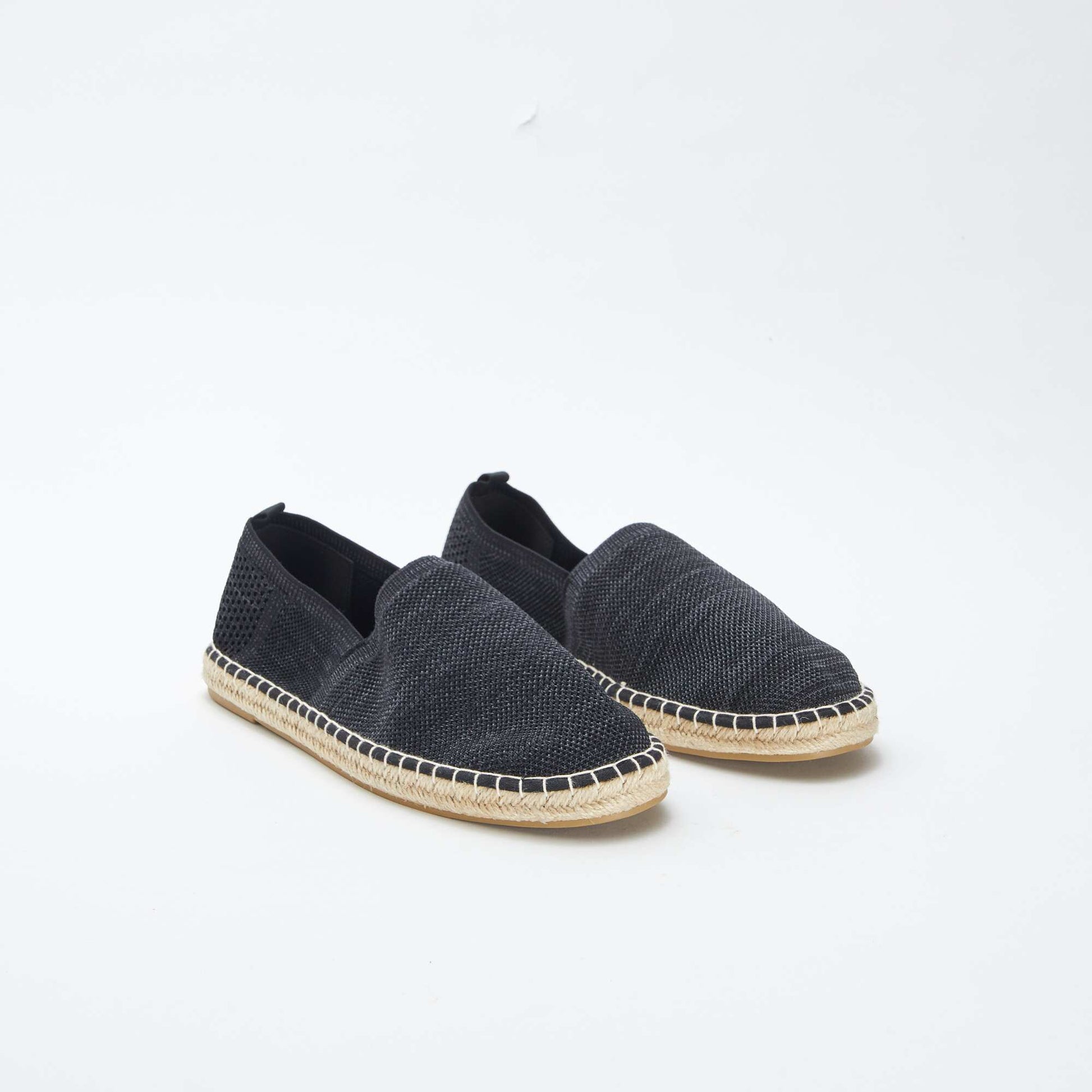 Espadrilles en matière textile fantaisie NOIR