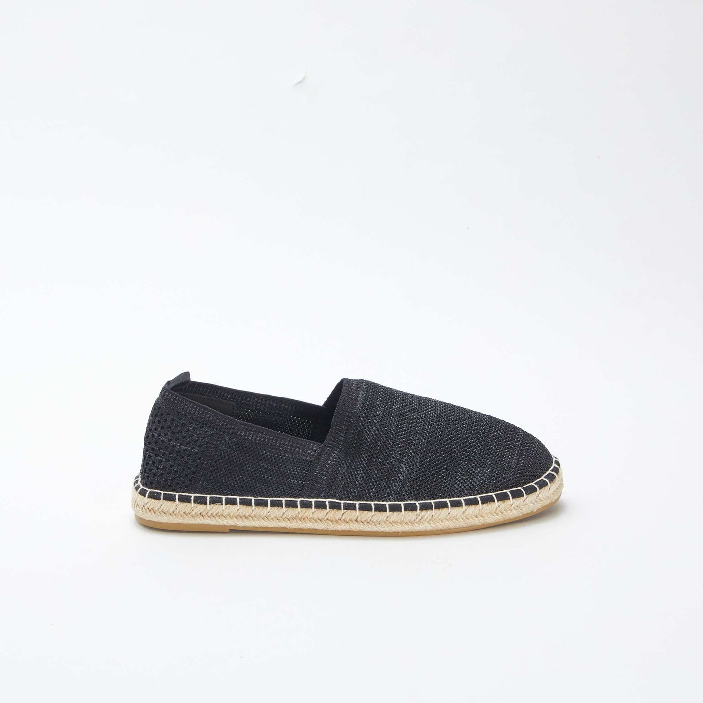 Espadrilles en matière textile fantaisie NOIR