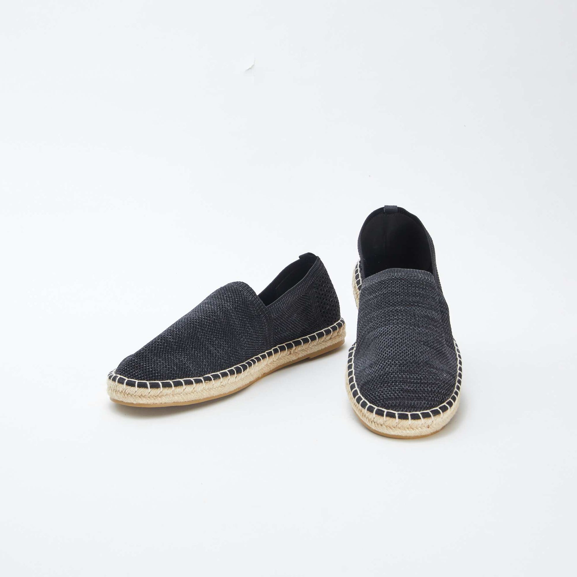 Espadrilles en matière textile fantaisie NOIR