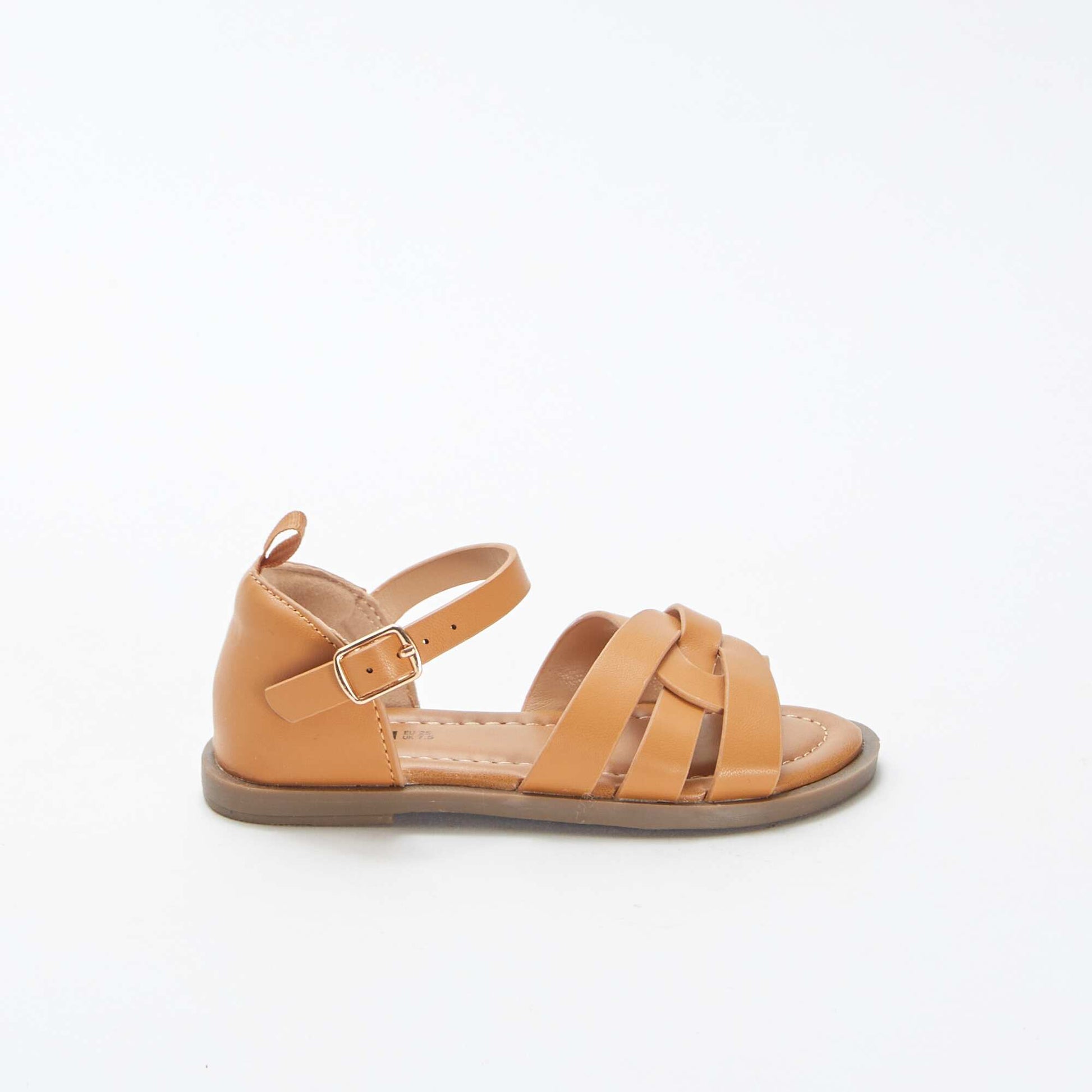 Sandales multiples brides avec talons fermés MARRON