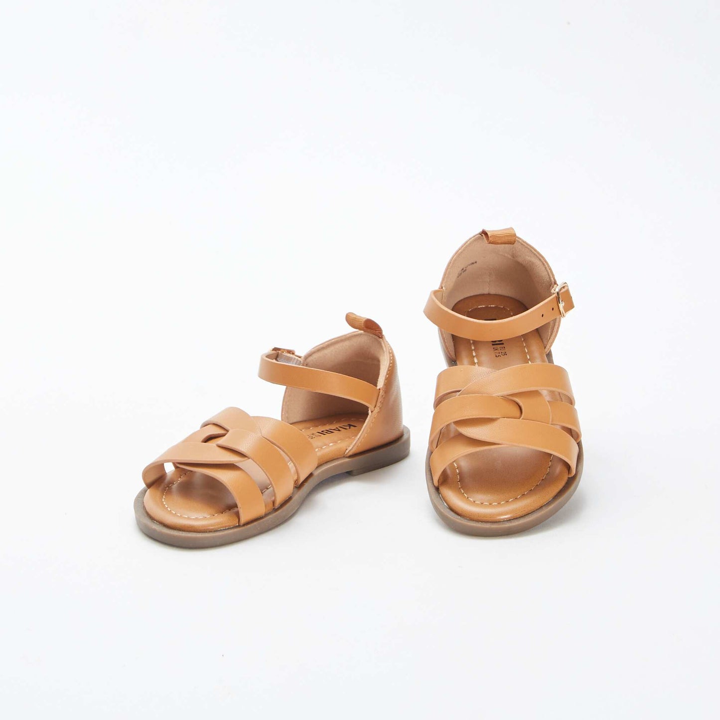 Sandales multiples brides avec talons fermés MARRON