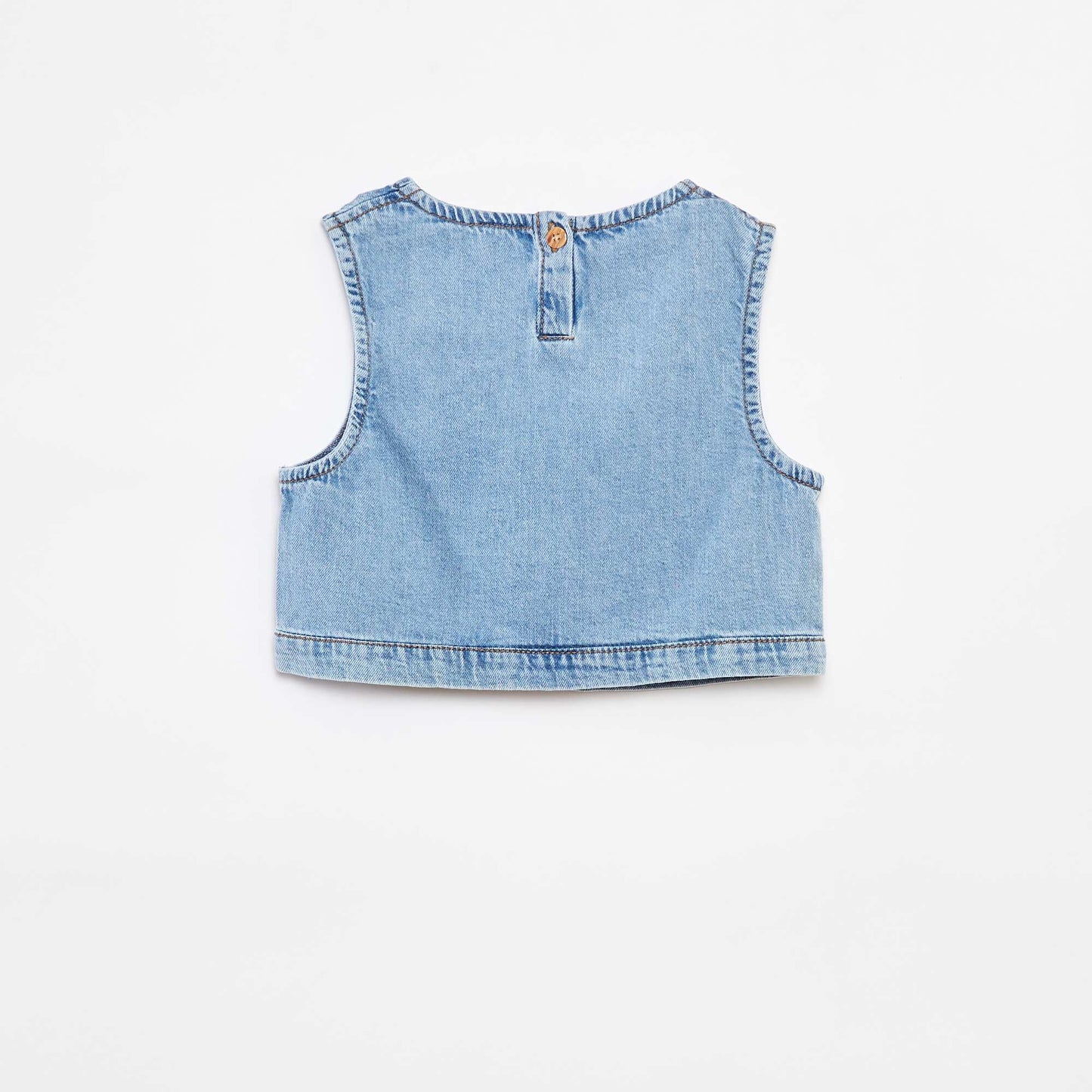 Top sans manches en denim BLEU
