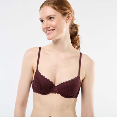 Soutien-gorge corbeille en dentelle MARRON