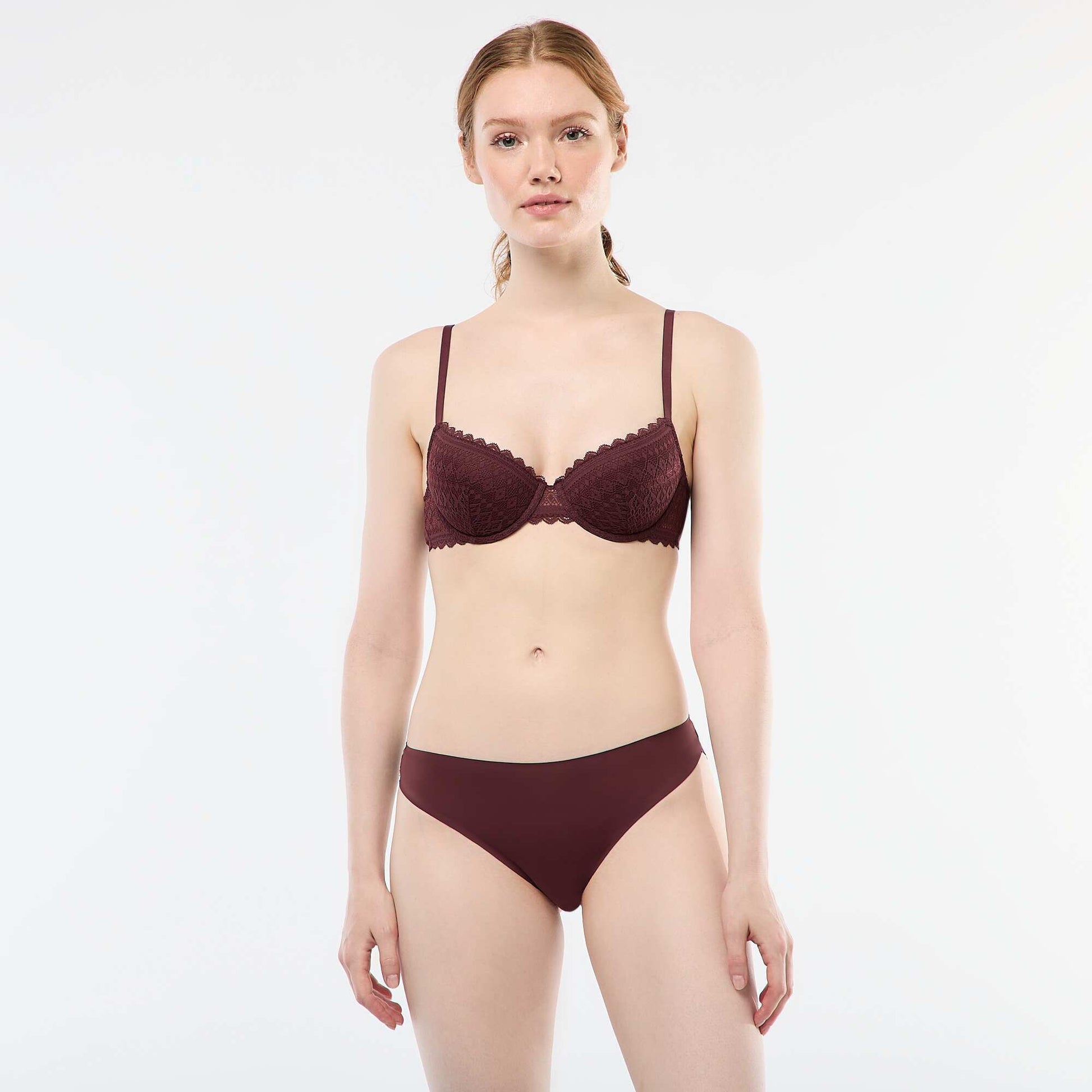 Soutien-gorge corbeille en dentelle MARRON