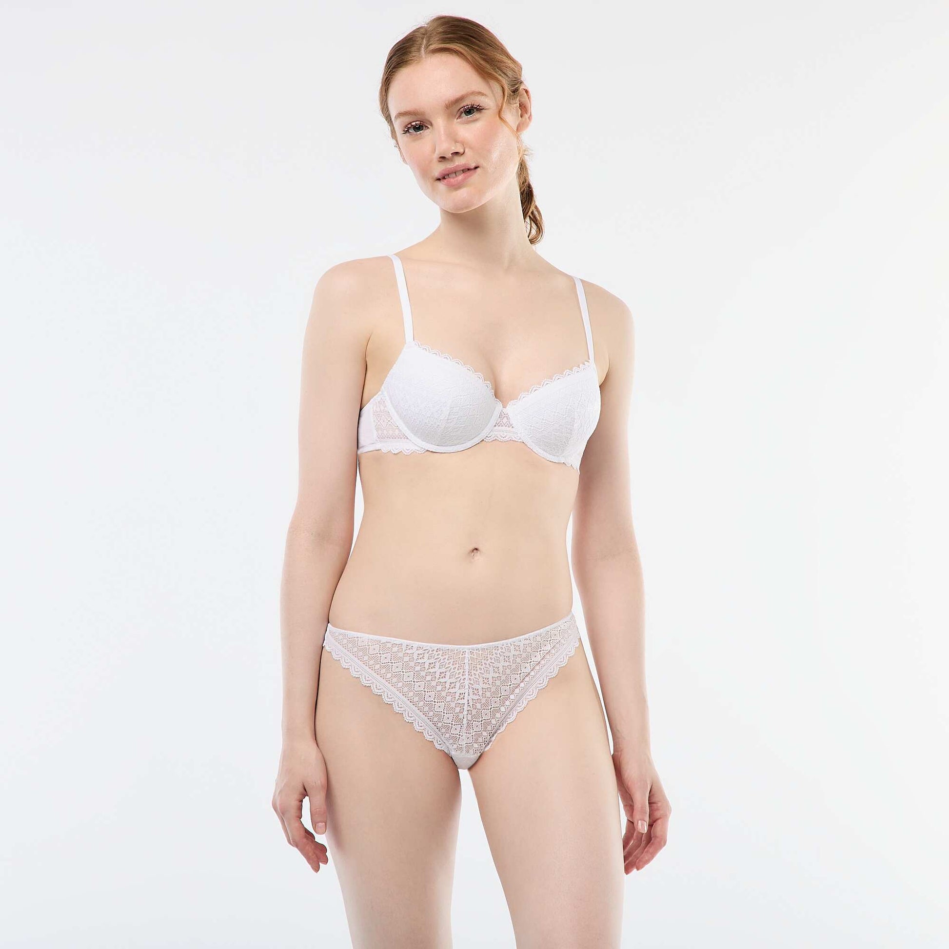 Soutien-gorge corbeille en dentelle BLANC