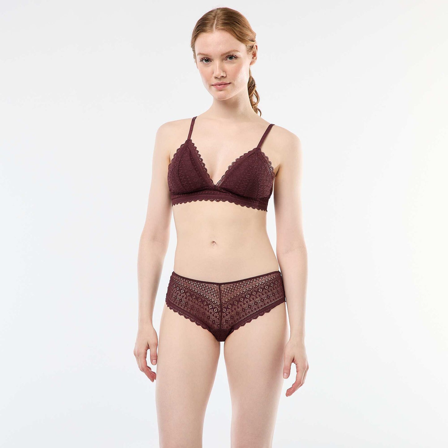 Soutien-gorge triangle en dentelle MARRON