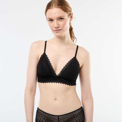 Soutien-gorge triangle en dentelle NOIR