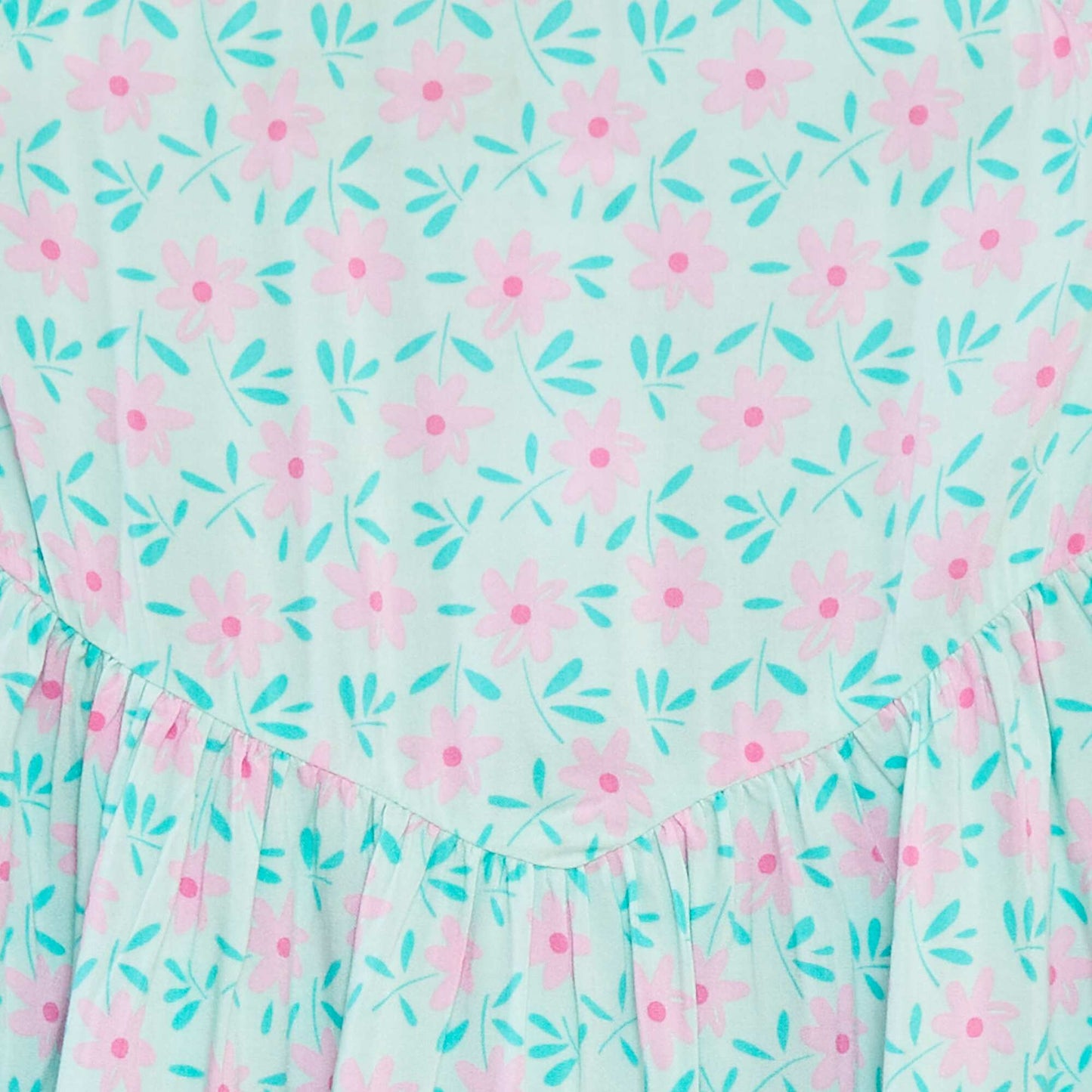 Robe fluide à fines bretelles et motif all over BLEU
