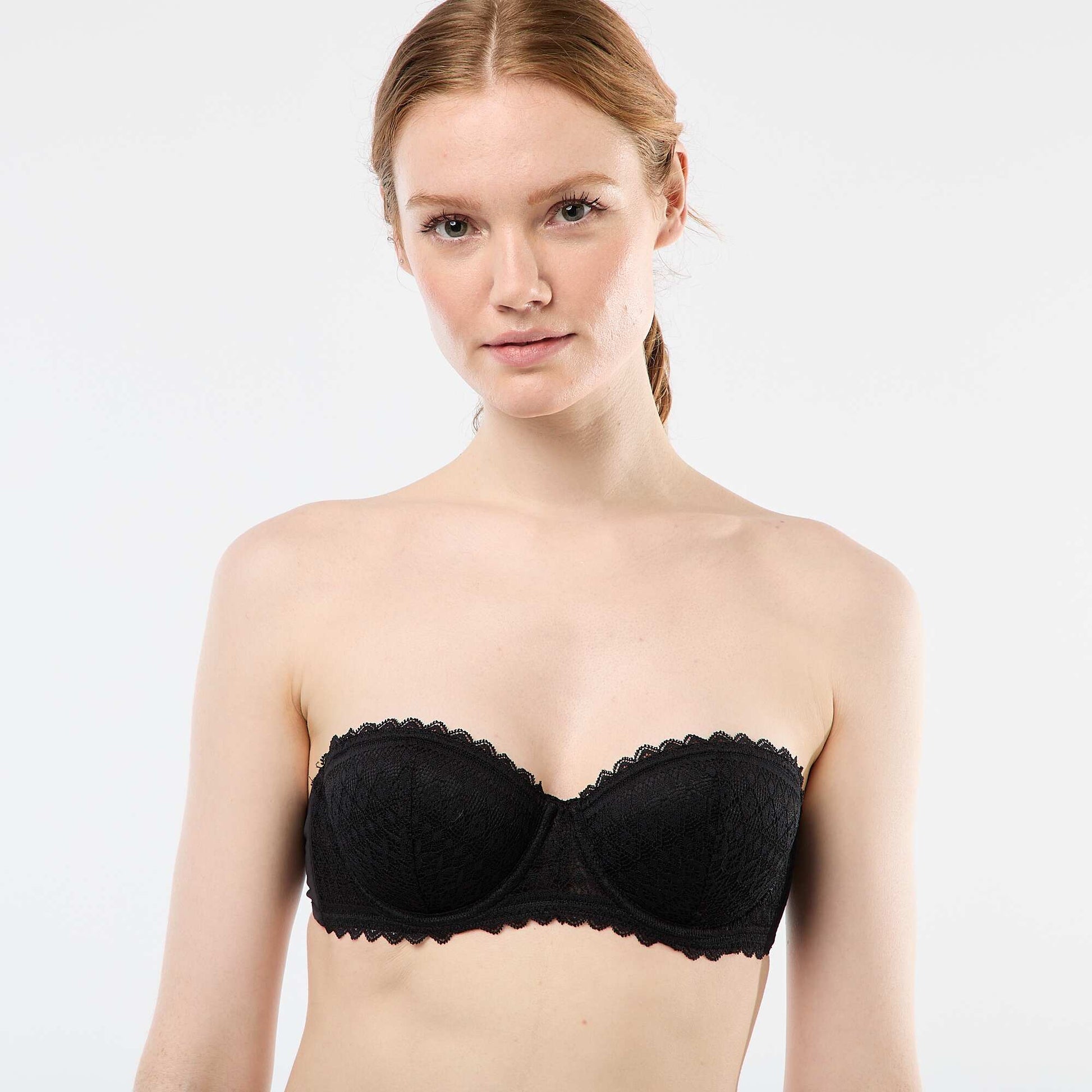 Soutien-gorge balconnet en dentelle NOIR